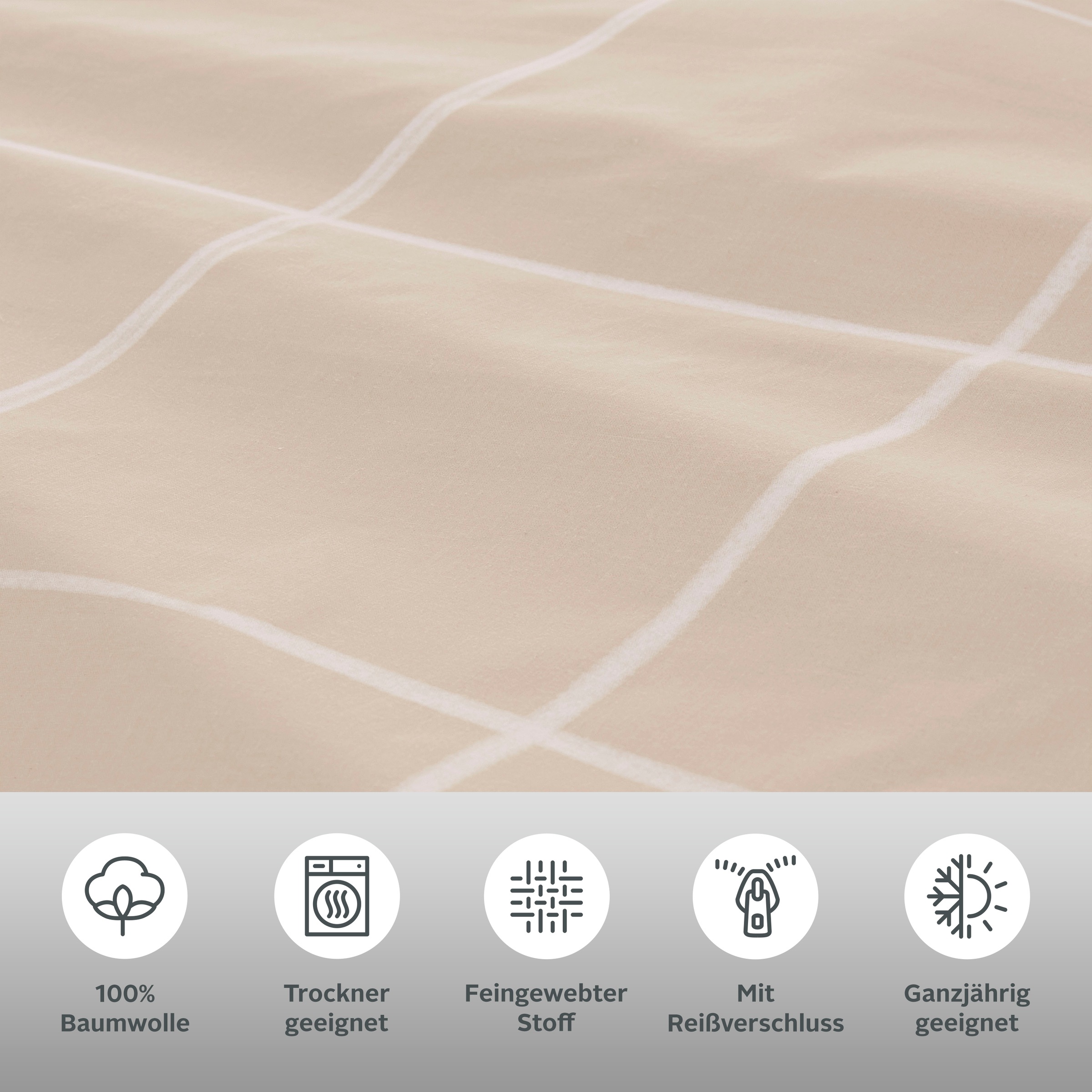 Thumbnail - OTTO home Bettwäsche "Nature" 2 Stk. Bettwäsche in unregelmäßigem Karo-Muster