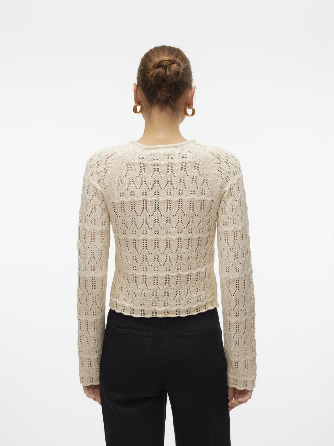 Thumbnail - Vero Moda Strickpullover "VMNEWFABIENNE LS O-NECK PULLOVER NOOS", im hochwertigen Ajourstrickmuster