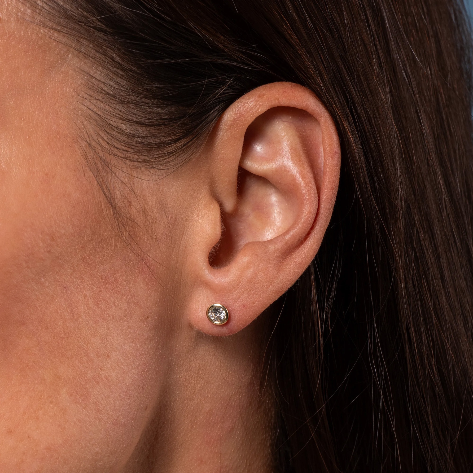 LYOMI Paar Ohrstecker »585/- Weißgold 2 synth. Diam. 0,50 ct.«