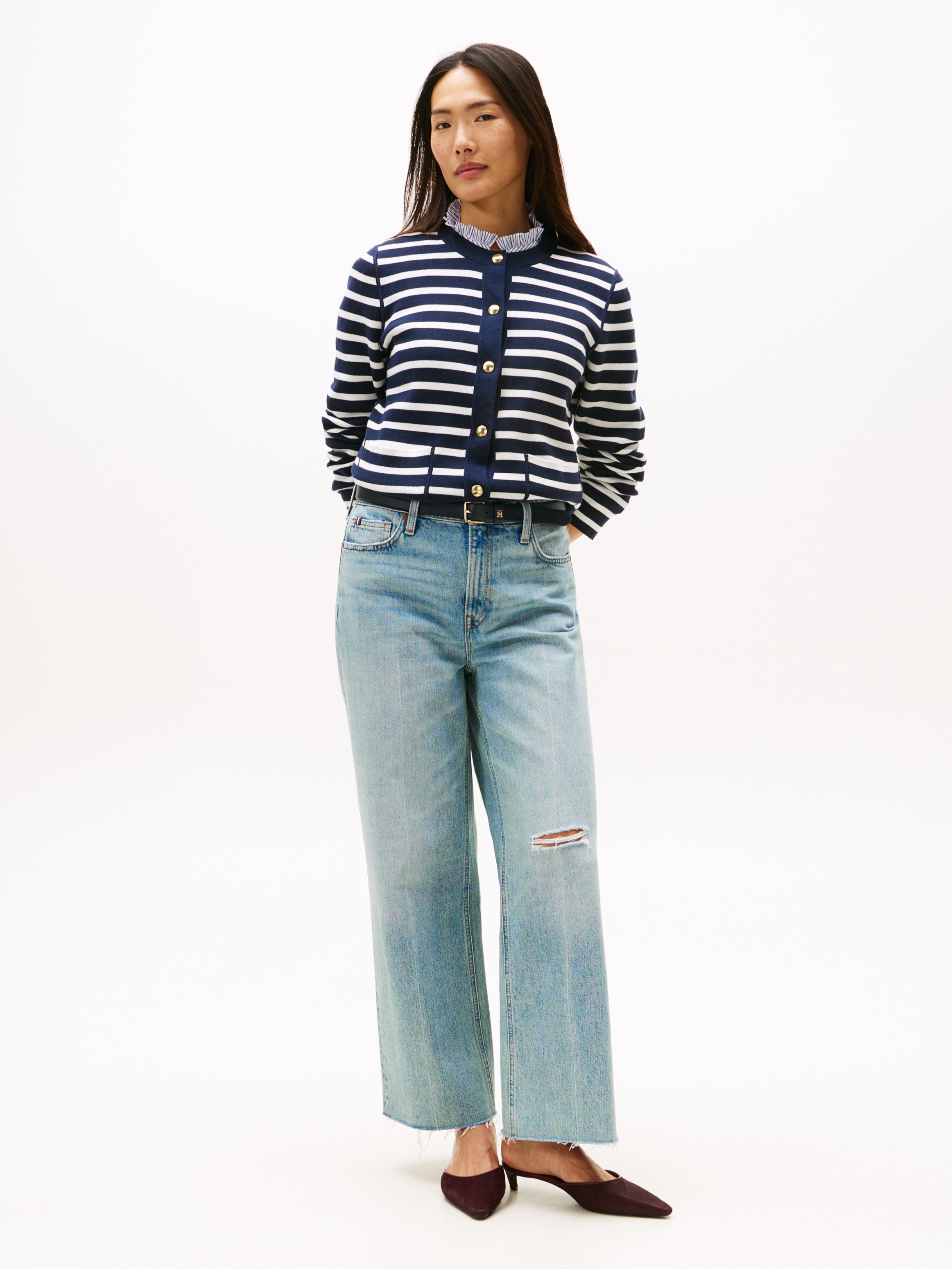 Thumbnail - Tommy Hilfiger Strickjacke "CO JERSEY STCH REVERSIBLE CARDI" mit Wendemöglichkeit