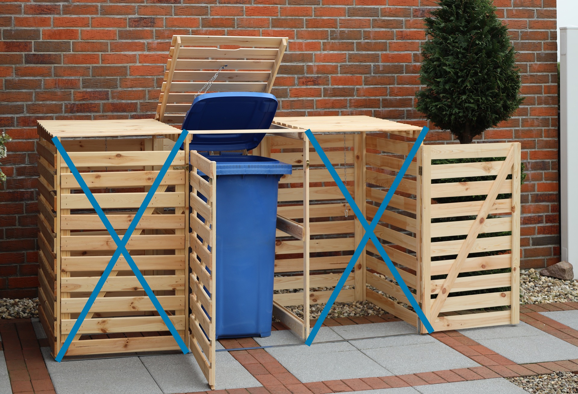 promadino Mülltonnenbox »Vario V Erweiterung« besonders robust aus zertifiziertem Kiefernholz gefertigt