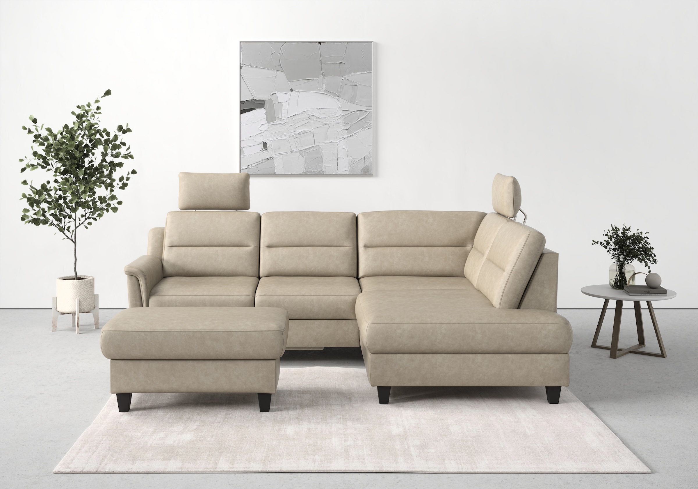 sit&more Ecksofa "Farö L-Form" inklusive Federkern, wahlweise mit Schlaffunktion und Bettkasten
