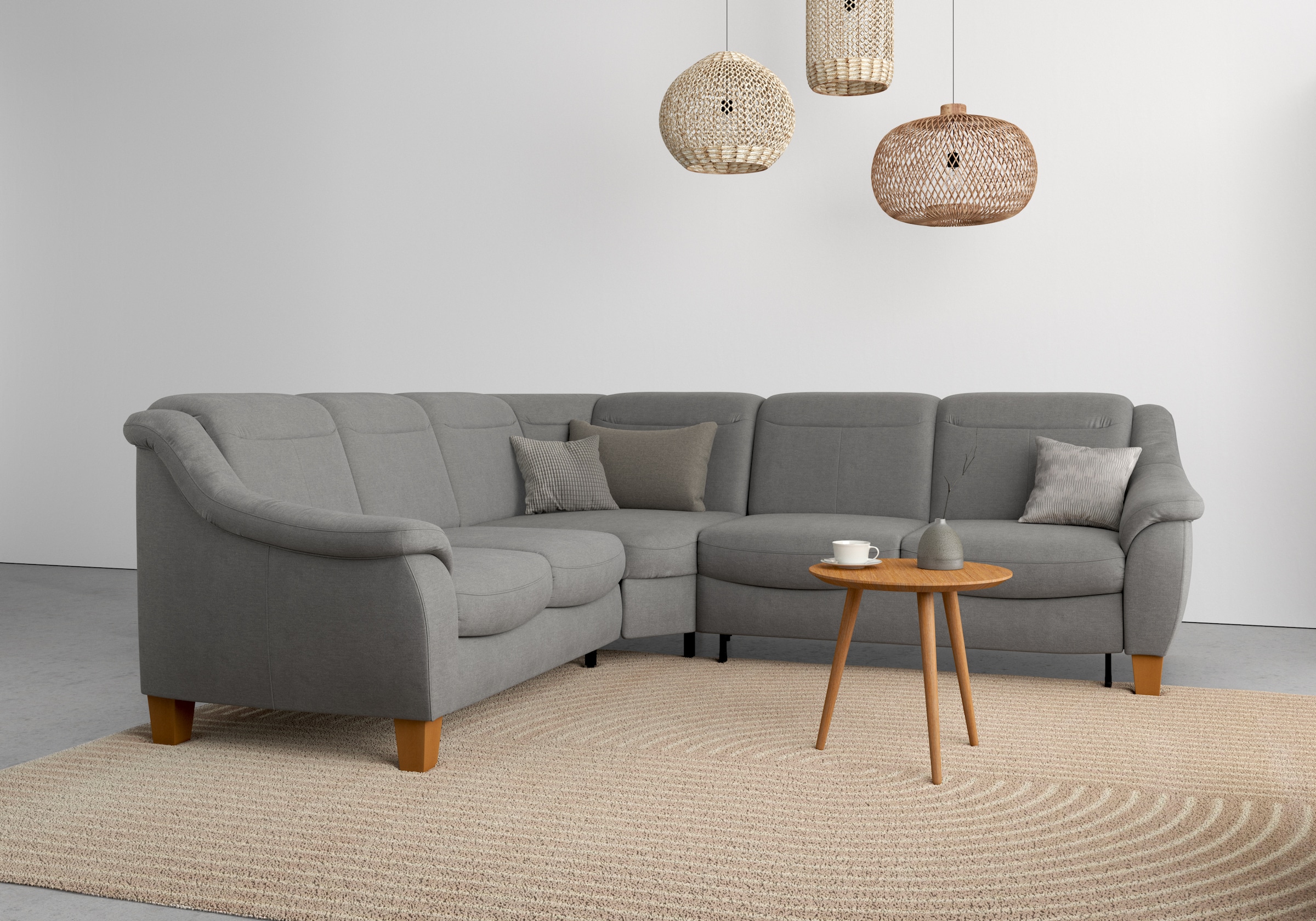 Home affaire Ecksofa "Caldera L-Form" Federkern, wahlweise mit Kopfteilvers günstig online kaufen