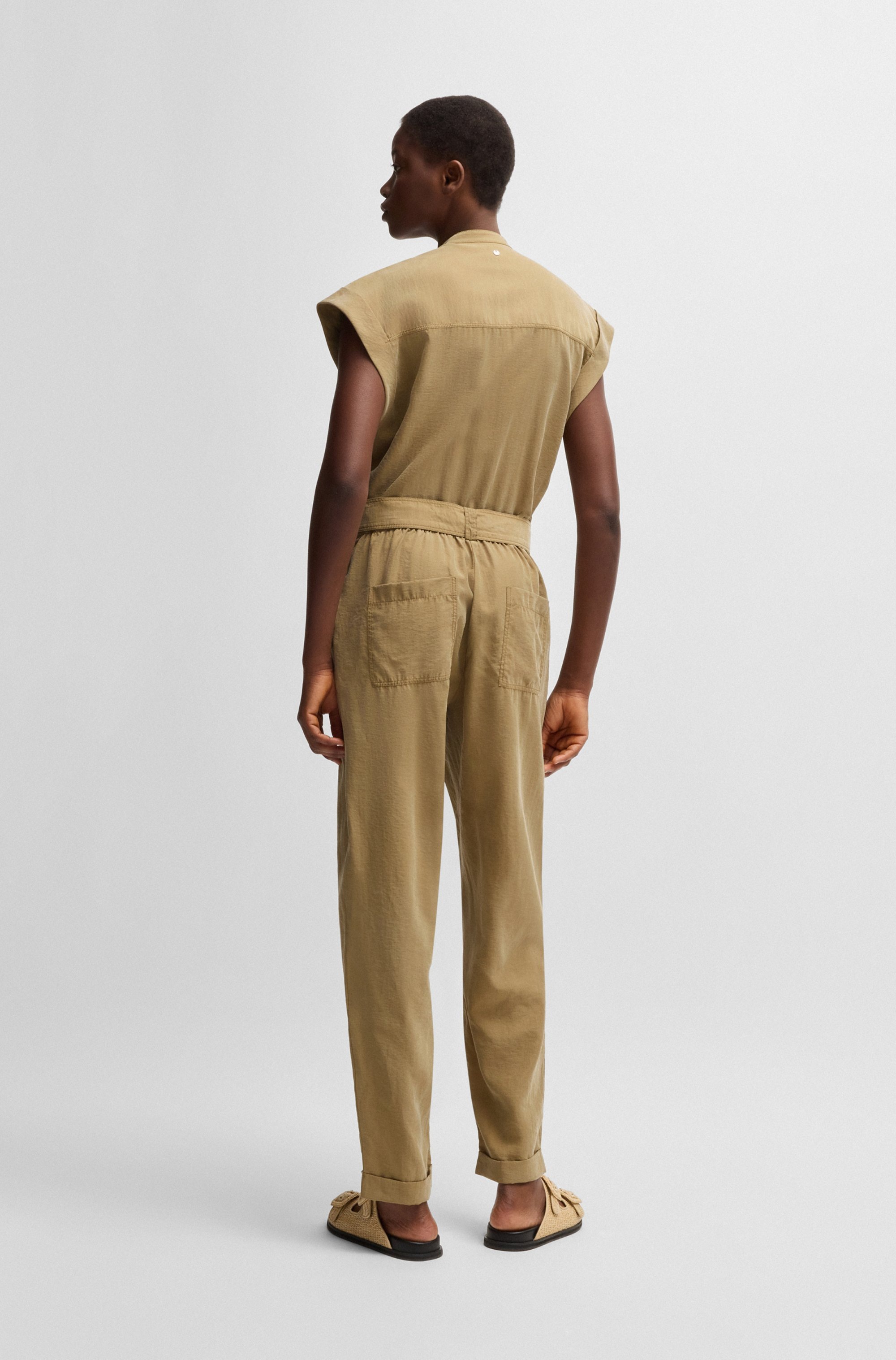 BOSS ORANGE Blusenkleid "Dridy Premium Damenmode", mit Gürtel, Pattentasche günstig online kaufen