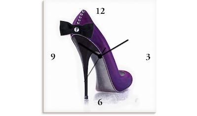 Wanduhr »Damenschuh - Violettes Modell«