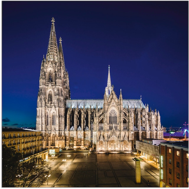 Artland Wandbild »Kölner Dom am Abend«, Gebäude, (1 St.), als Alubild,  Leinwandbild, Wandaufkleber oder Poster in versch. Größen kaufen | BAUR