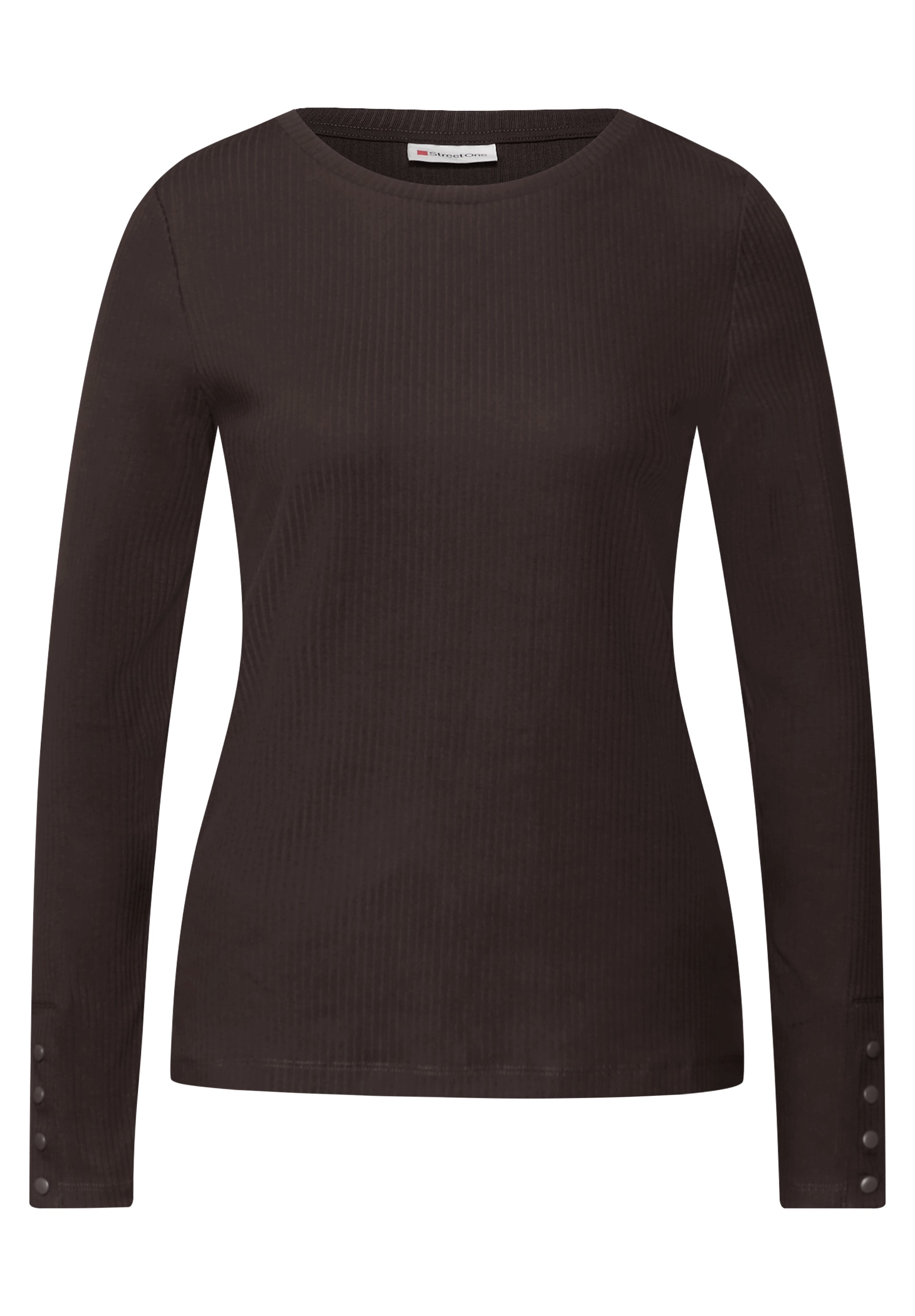 STREET ONE Langarmshirt, aus Baumwolle mit Stretchante