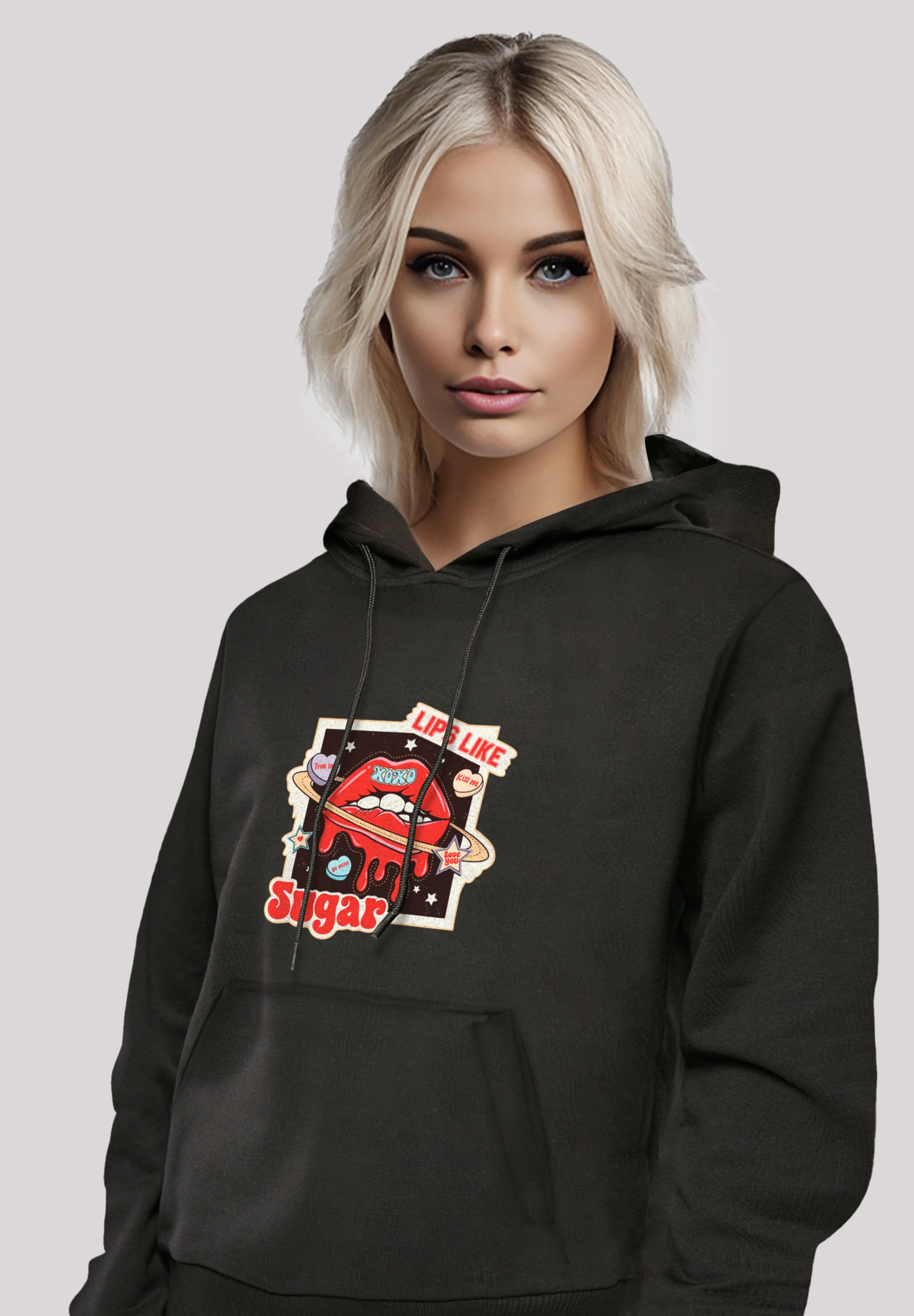 F4NT4STIC Kapuzenpullover »Lips like sugar retro fashion Valentinstag«, Premium Qualität