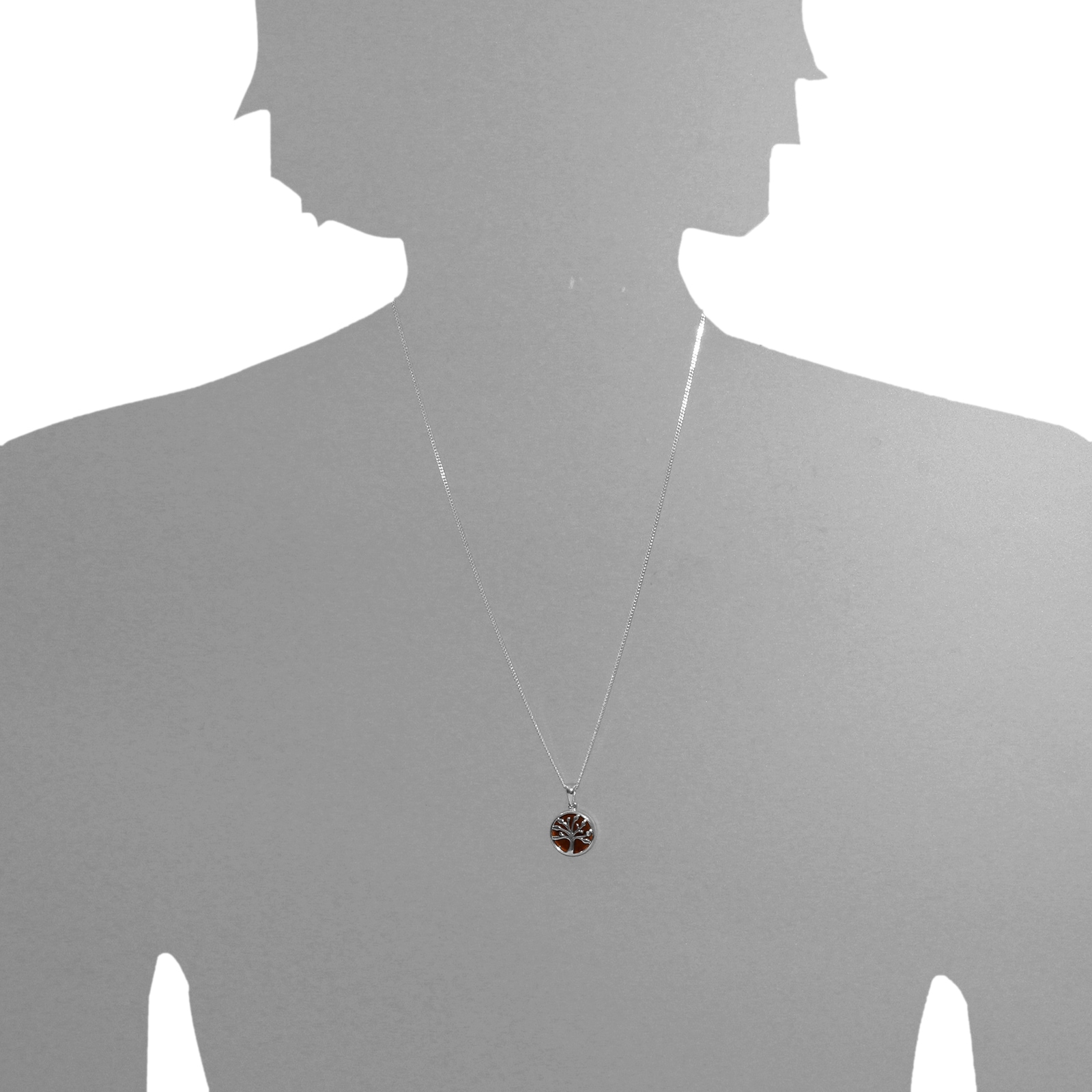 OSTSEE-SCHMUCK Kettenanhänger »- Lebensbaum 15 mm - Silber 925/000 - Bernstein«