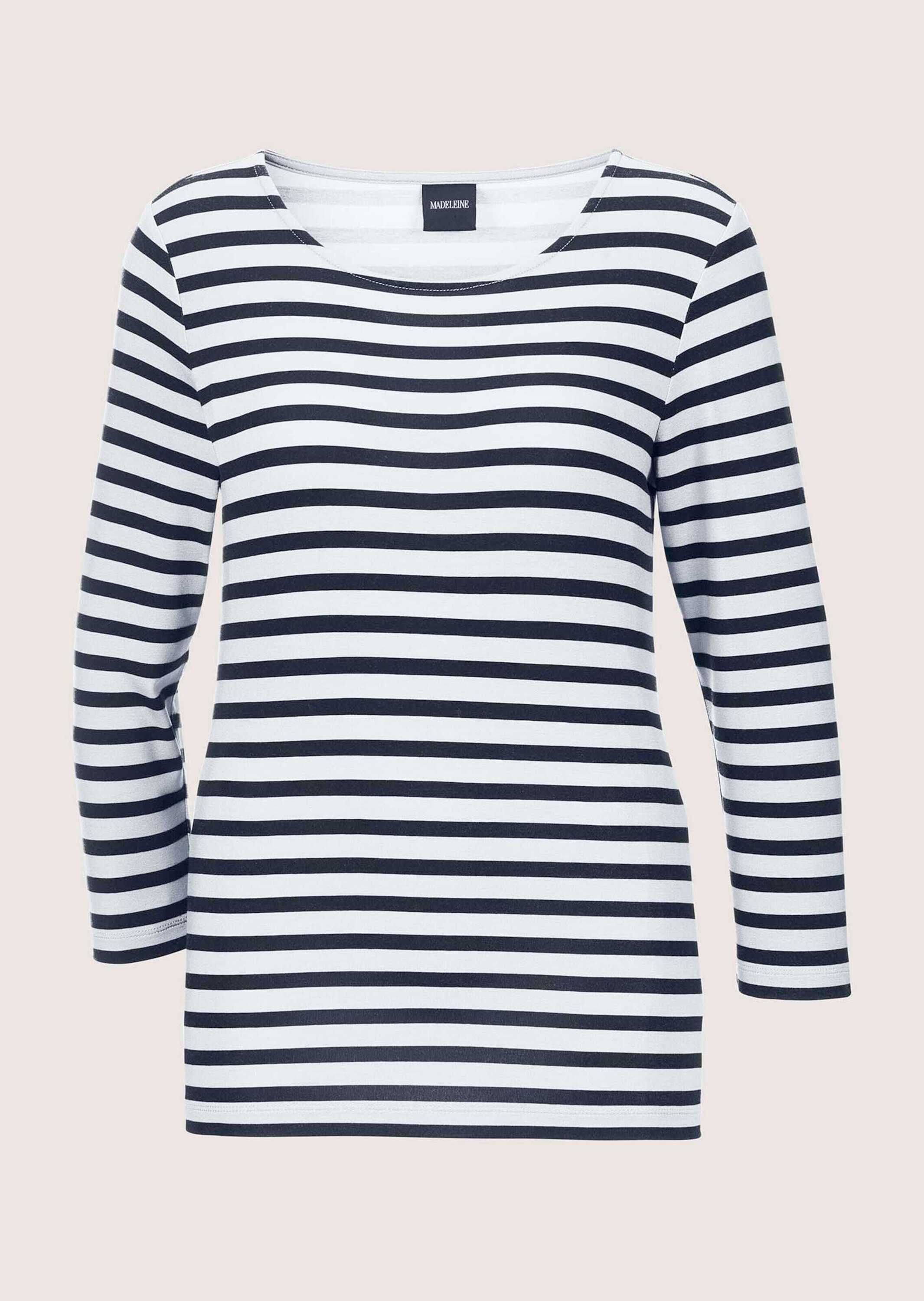 MADELEINE "Shirt Ringelshirt mit U-Boot-Ausschnitt, Halbarm" Ringelshirt mit 3/4-Arm