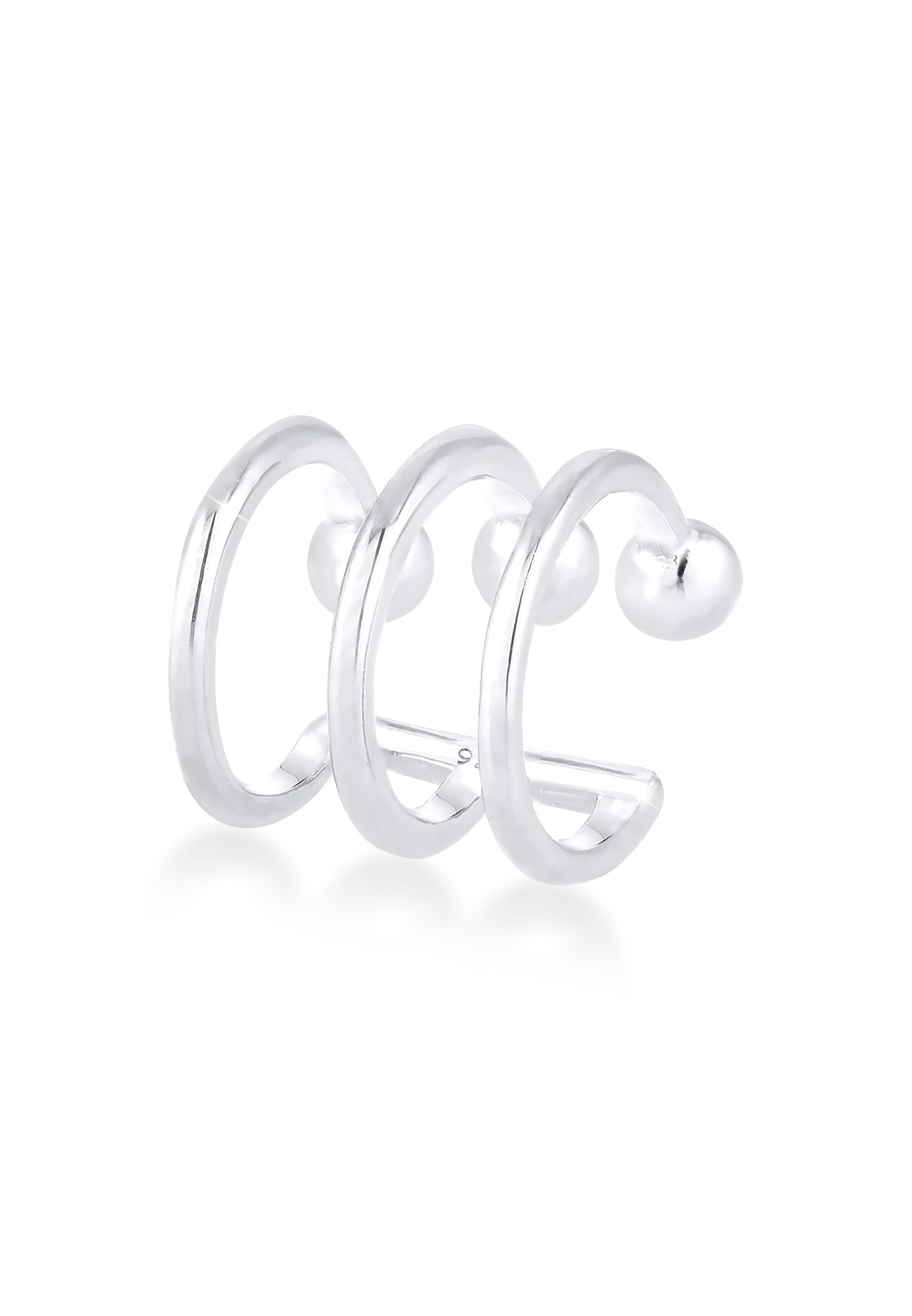 Elli Single-Ohrhaken »Ear Cuffs 3er Ohrklemme Kugel Trend 925er Silber«