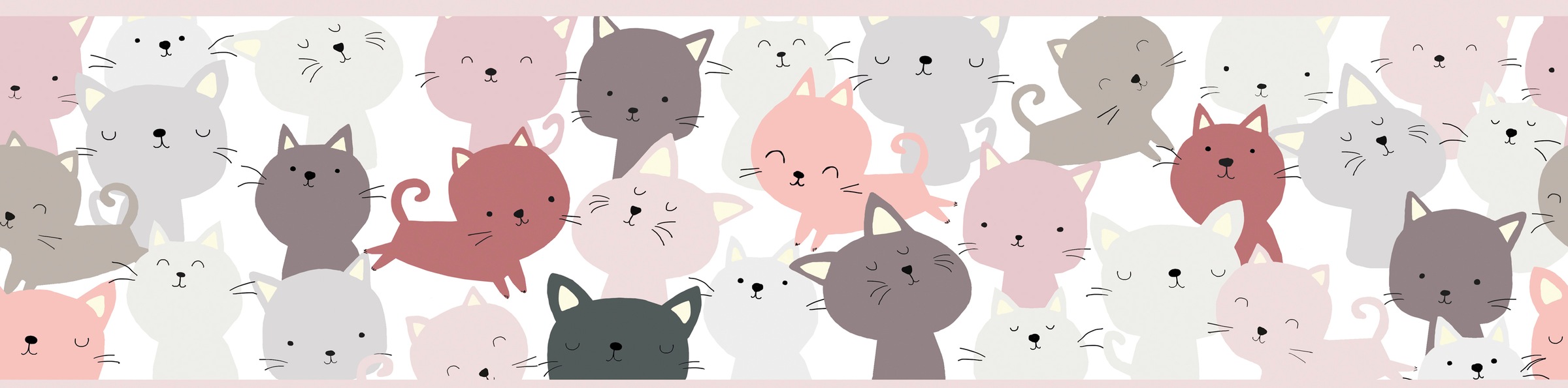 A.S. Création Bordüre "Little Cats" Motiv abstrakt naturalistisch glatt Tapete Kinder Borte Wohnzimmer Schlafzimmer Küche Design Kinderzimmer