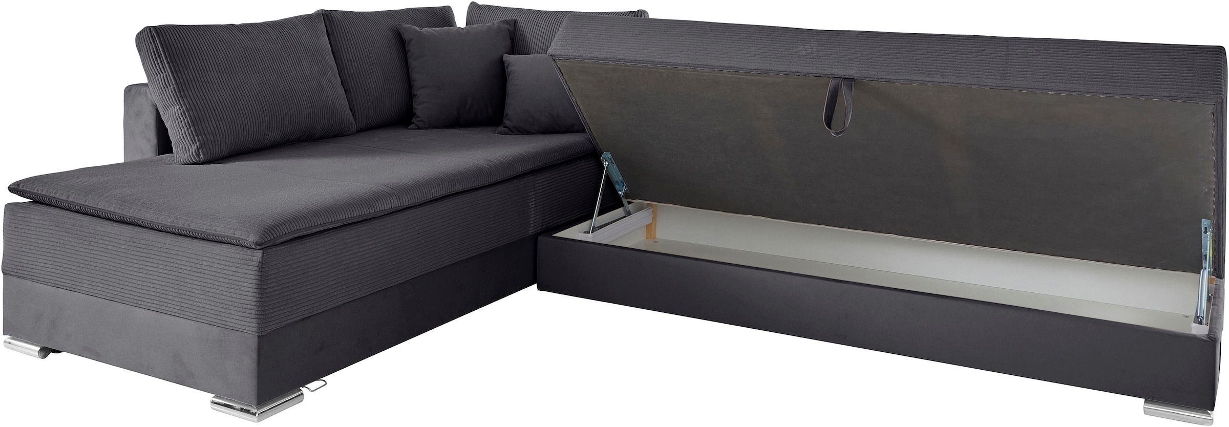 INOSIGN Ecksofa »Night & Day L-Form mit Dauer-Schlaffunktion mit Armlehne«, mit Boxspring-Bettfunktion 180x200 cm und Bettkasten, Dauerschläfer!