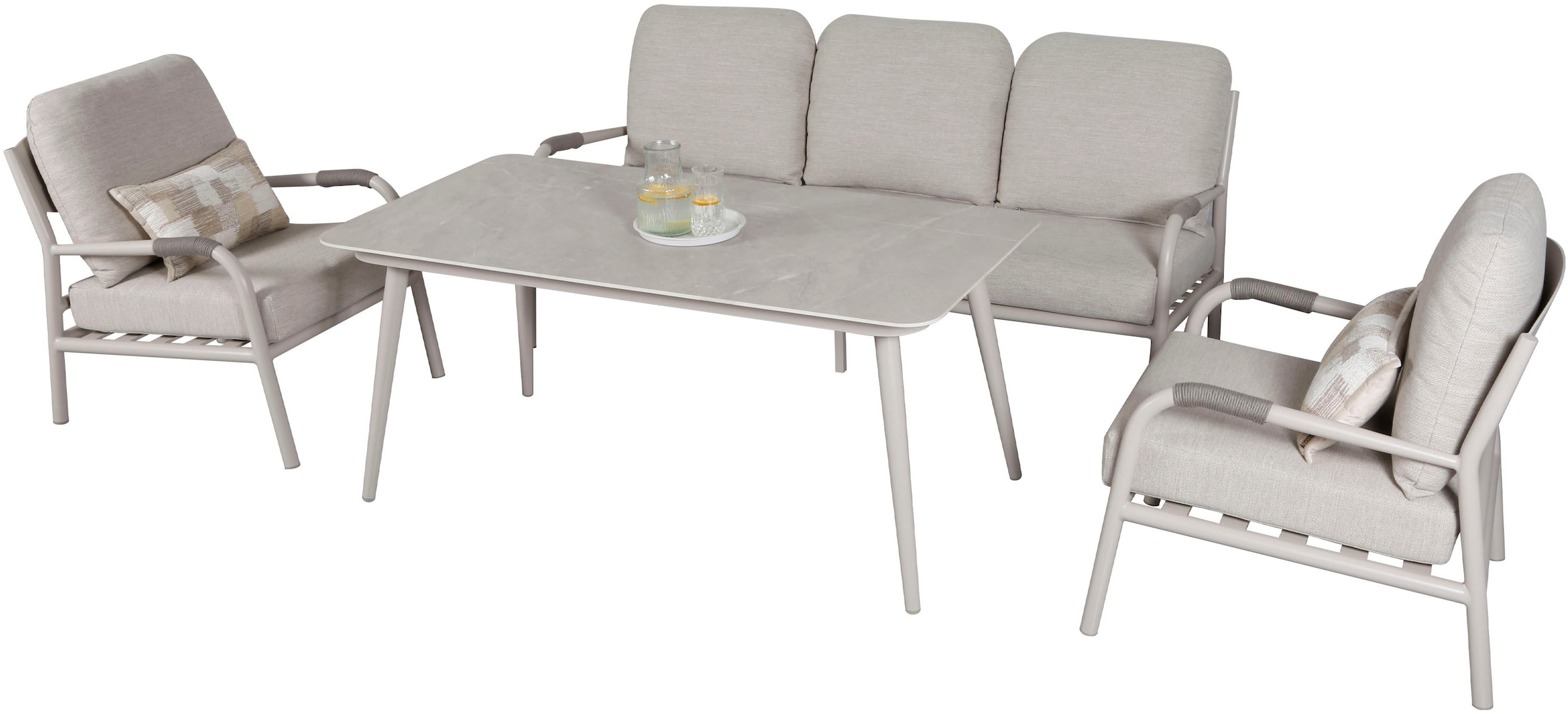 KONIFERA Gartenlounge-Set "Fernando" Set, 1x 3er Bank, 2x Sessel, 4x Sitzau günstig online kaufen