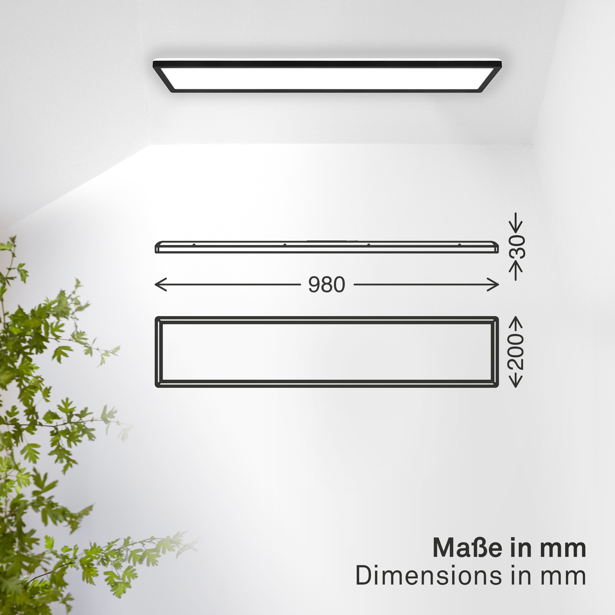 B.K.Licht LED Panel »SHALLOW« LED-Board 1 Stk. Neutralweiß 98x20x3 cm, Badlampe, Badezimmer, Küche, Wohnzimmer