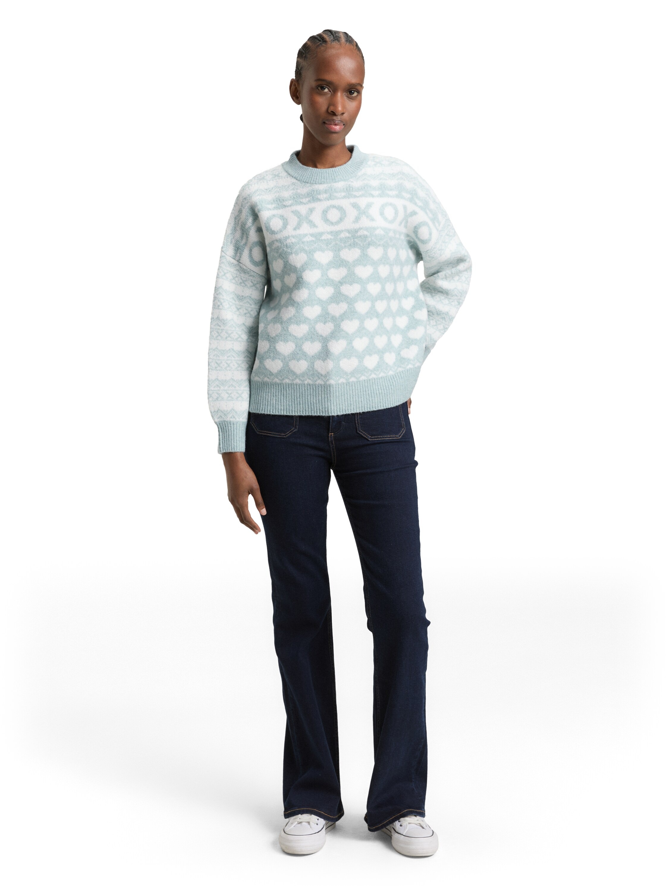 TOM TAILOR Denim Strickpullover mit Allover-Muster