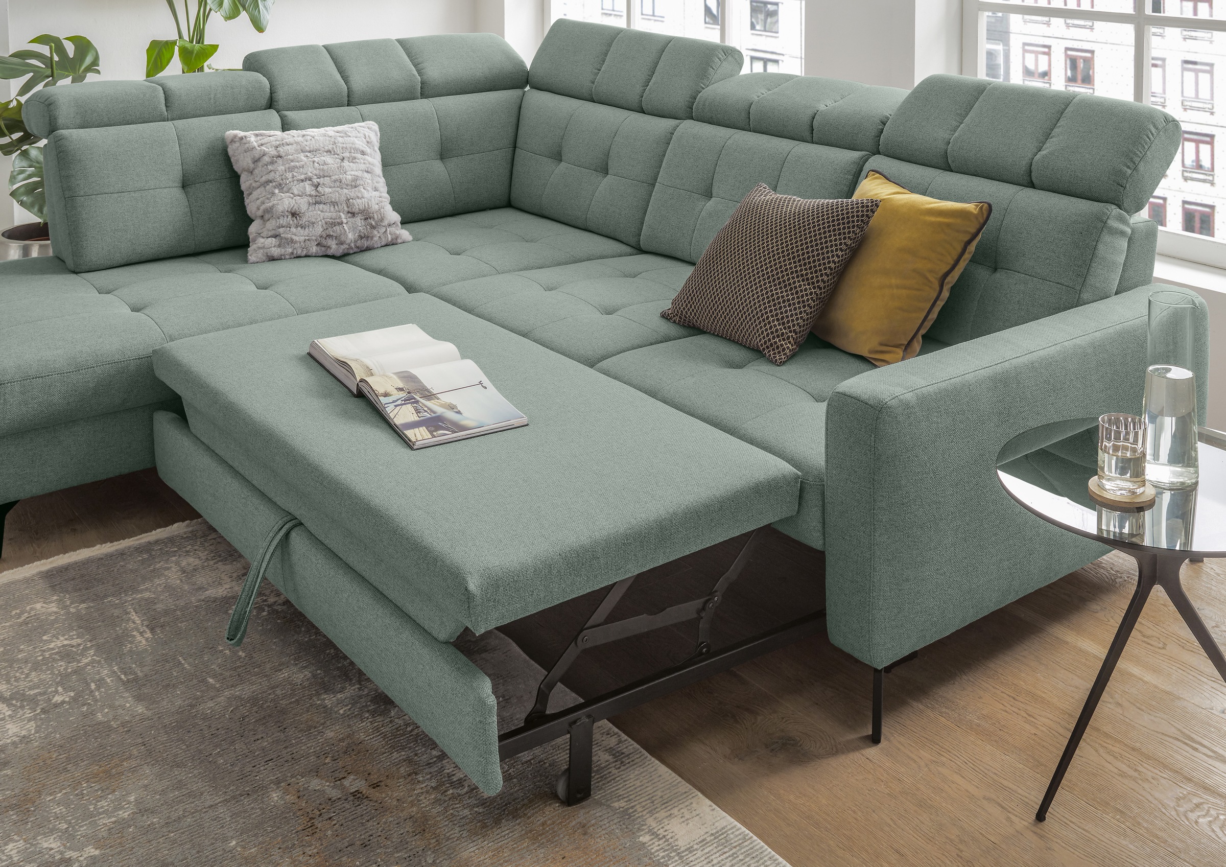 Musterring Ecksofa »MR 4615«, mit Kopf- und Rückenverstellung, Metallfuß schwarz, Maße 272 x 214 cm
