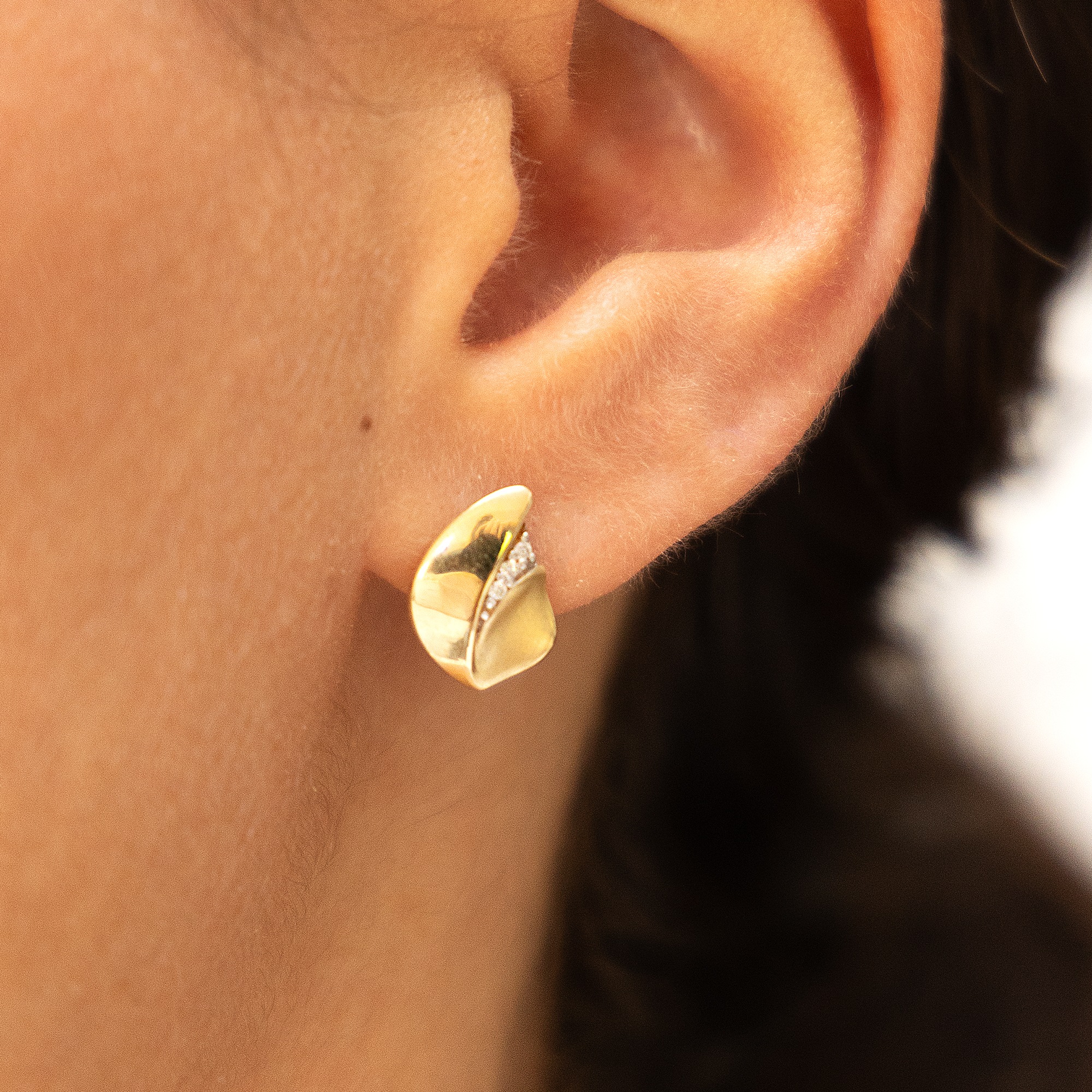 Fascination by Ellen K. Paar Ohrstecker »375 Gelbgold bicolor Zirkonia«