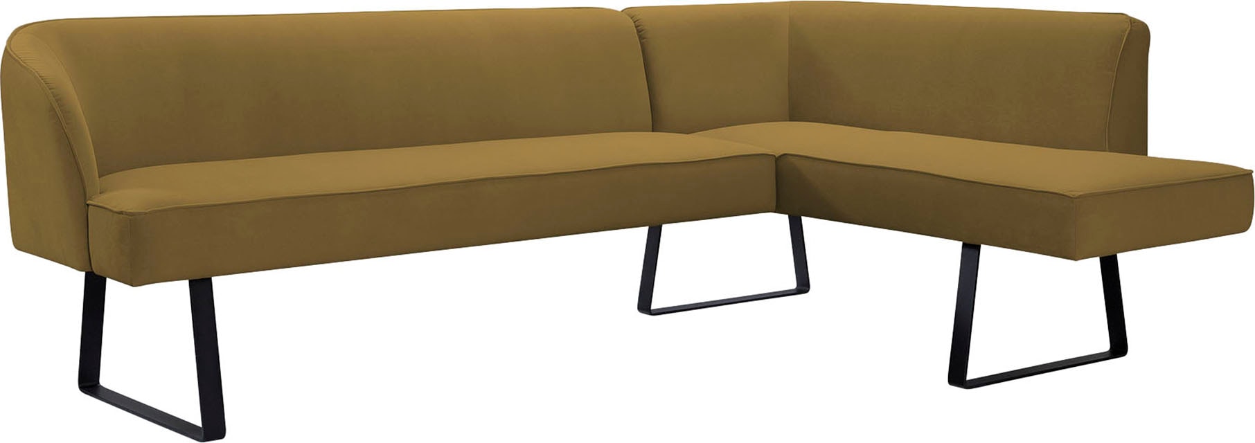exxpo - sofa fashion Eckbank »Americano«, mit Keder und Metallfüßen, Bezug in verschiedenen Qualitäten