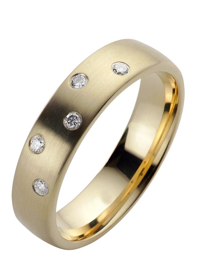 Firetti Trauring »Schmuck Geschenk Gold 585 Hochzeit Ehering Trauring "LIEBE" Sterne«, Made in Germany, wahlweise mit oder ohne Brillanten