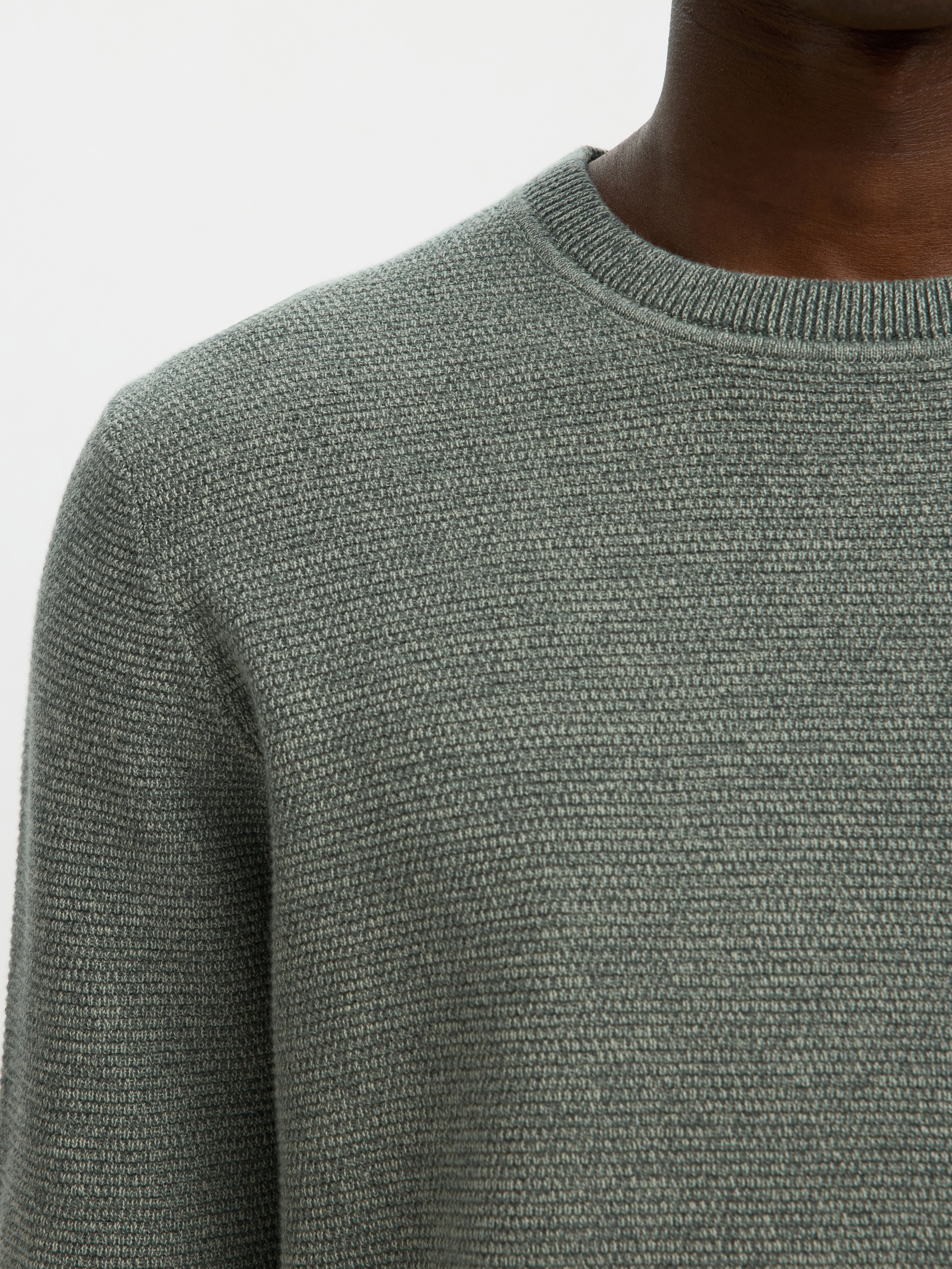 SELECTED Rundhalspullover »SLHROSS LS KNIT STRUCTURE CREW NECK NOOS« Baumwolle, regular fit