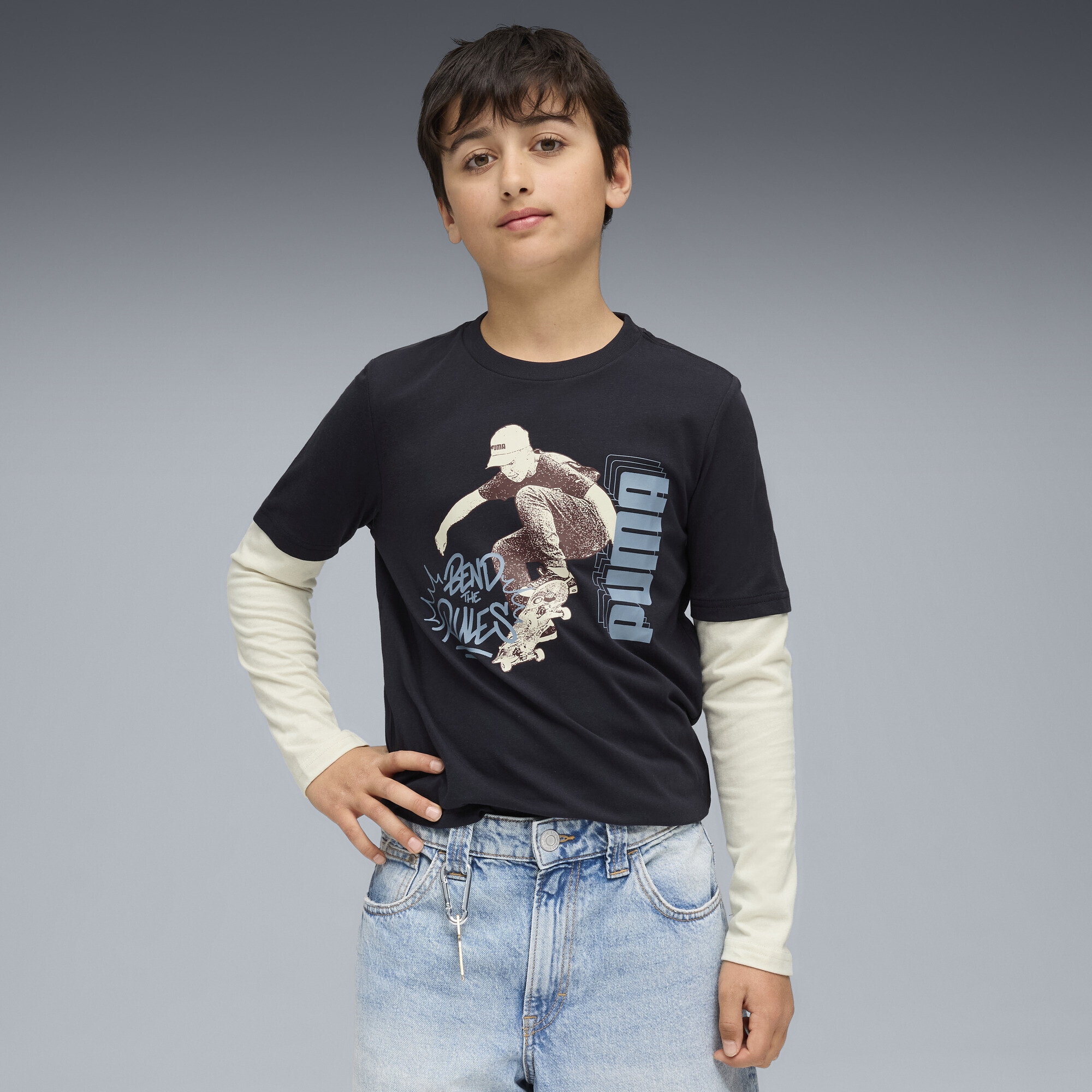 PUMA T-Shirt »MID90s Layered Langarmshirt Jungen«