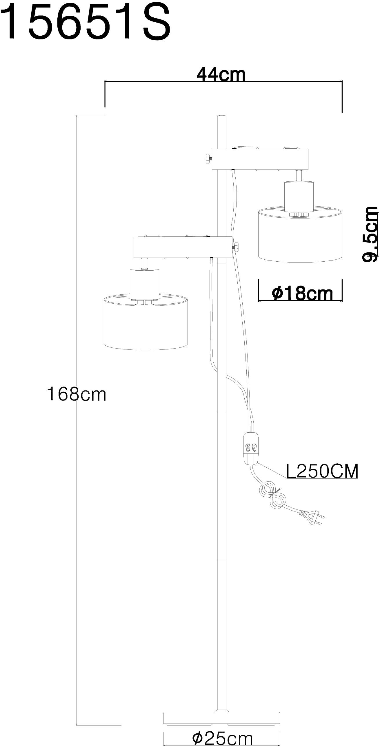 GLOBO LIGHTING Stehlampe »RIELLY«, Leuchtmittel E27 | ohne Leuchtmittel, Stehleuchte/Holz/Metall/goldfarben/höhenverstellbar