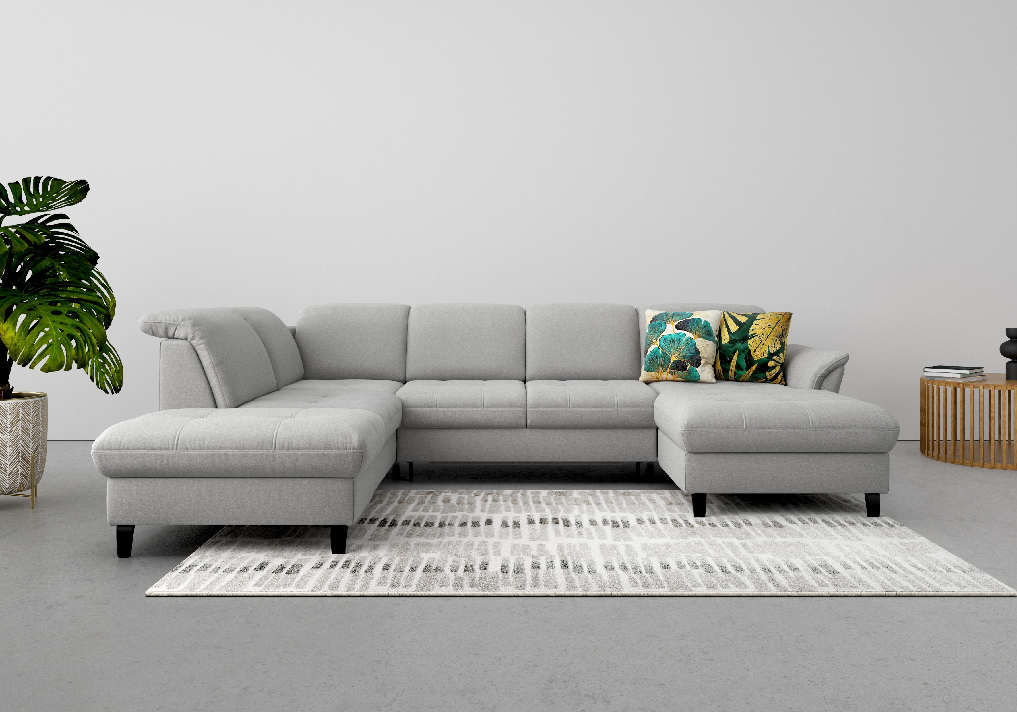 sit&more Wohnlandschaft "Maggiore U-Form" wahlweise mit Kopfteilverstellung, Schlaffunktion und Stauraum