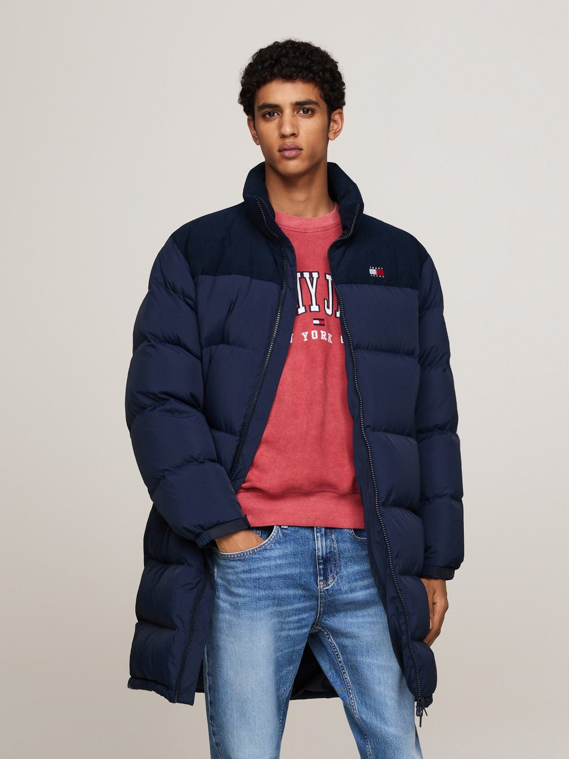 Tommy Jeans Steppjacke "TJM CORD MIX ALASKA PARKA" mit Cordeinsätzen günstig online kaufen