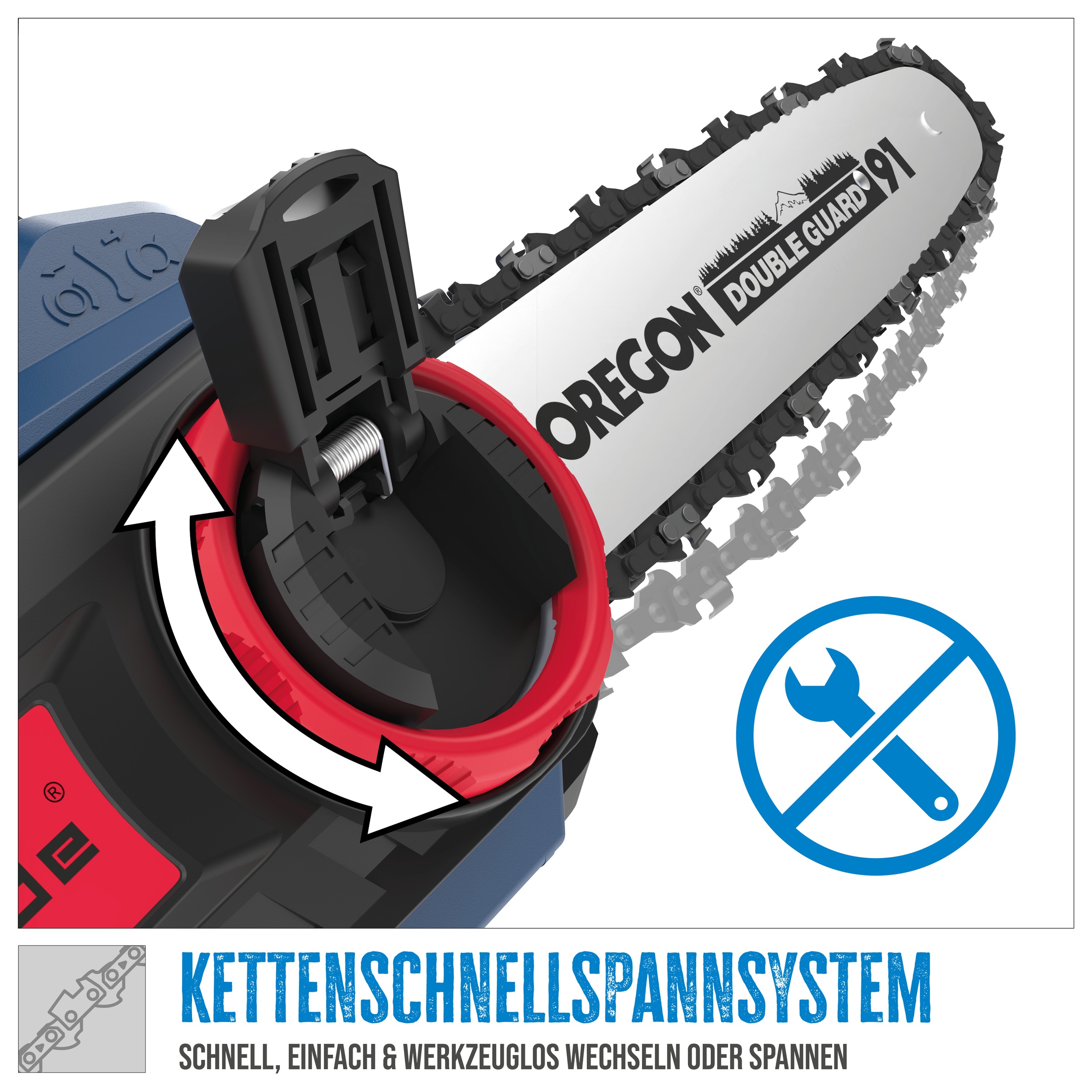 Güde Akku-Kettensäge »»KS 18-401-30««, Inkl. Akku 4Ah und Schnellladegerät 3 A