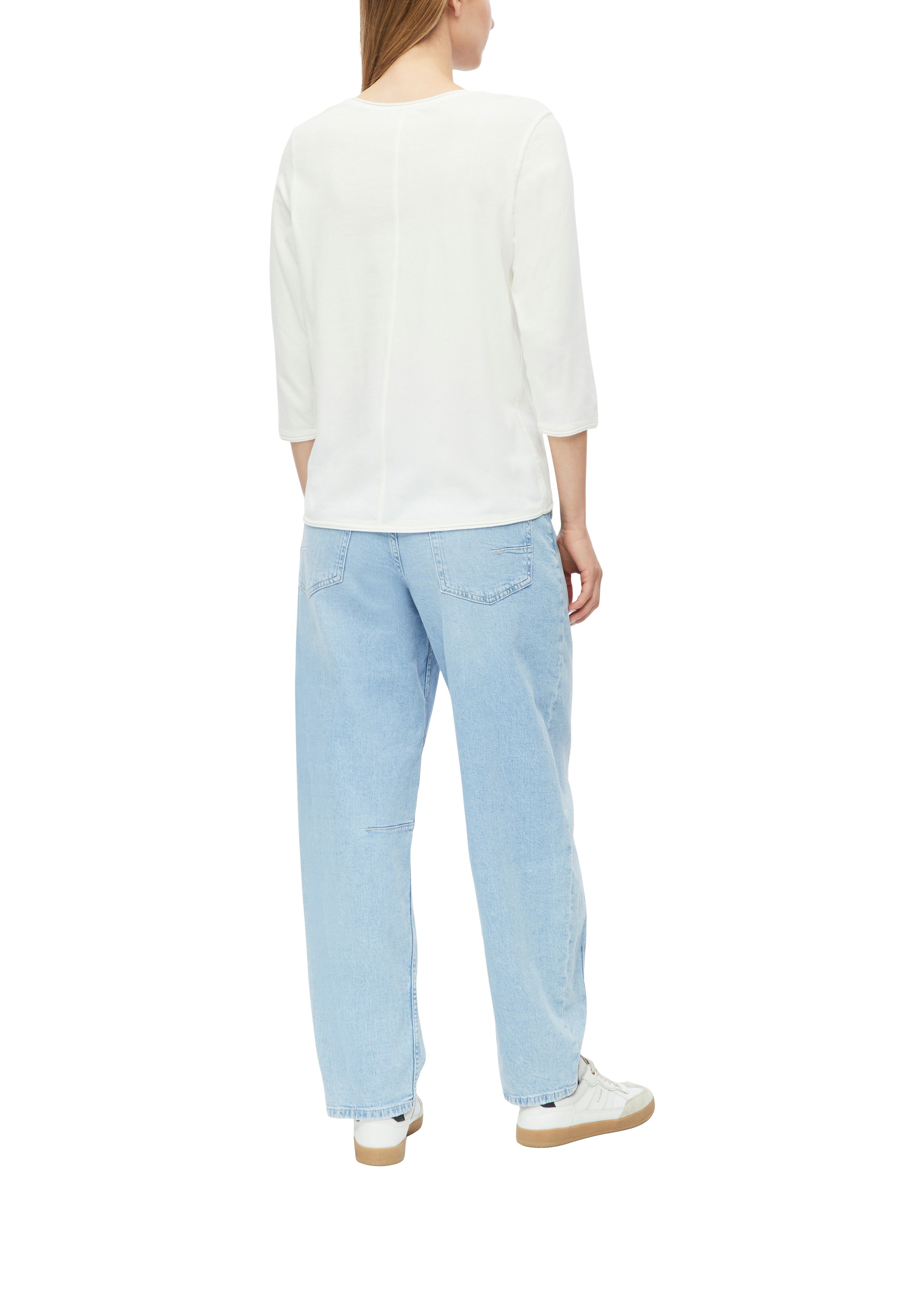 s.Oliver Rundhalsshirt 7/8-Arm Sommershirt mit Rundhals