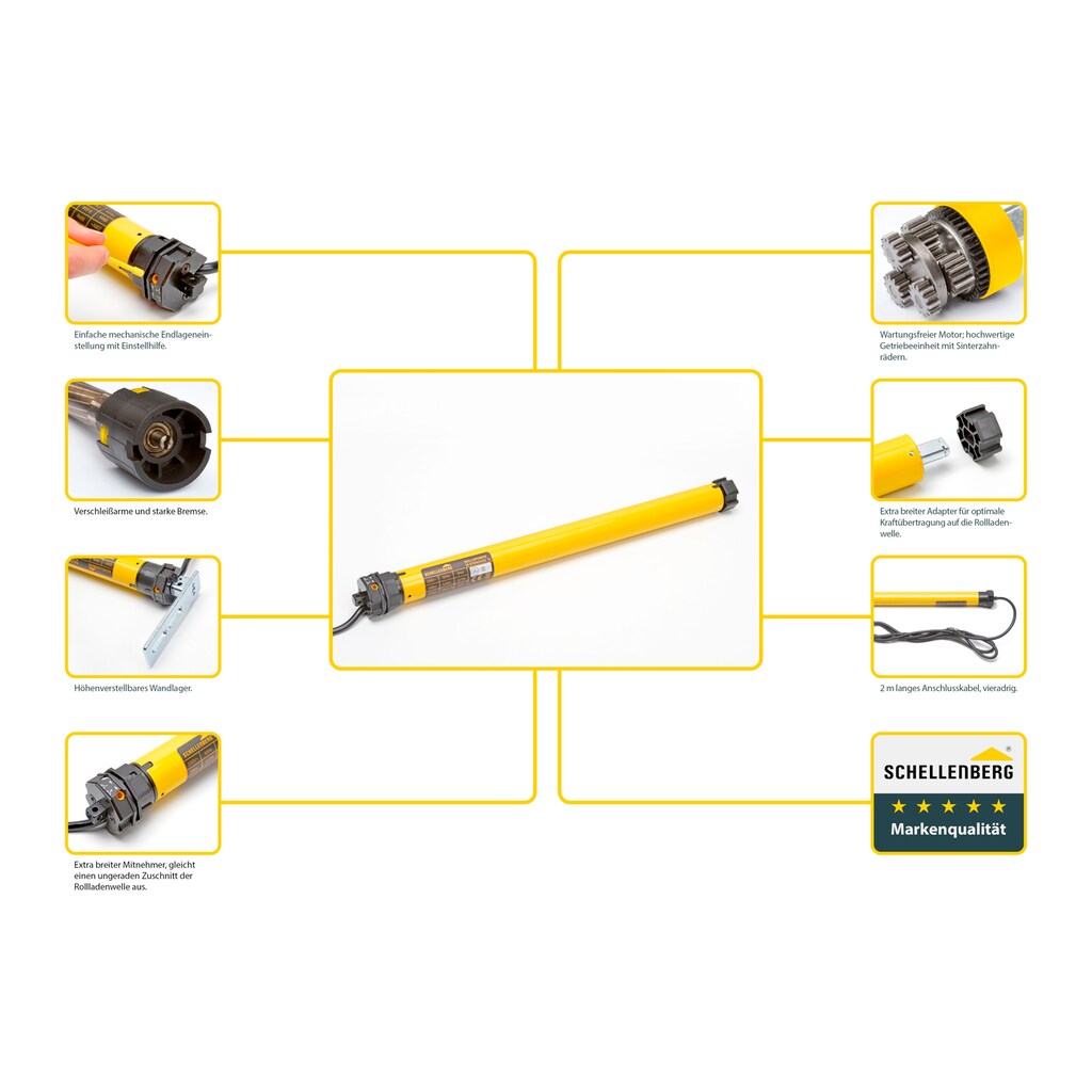 SCHELLENBERG Rollladenmotor »Rolladenmotor Mini STANDARD 10Nm«, (1 St.)