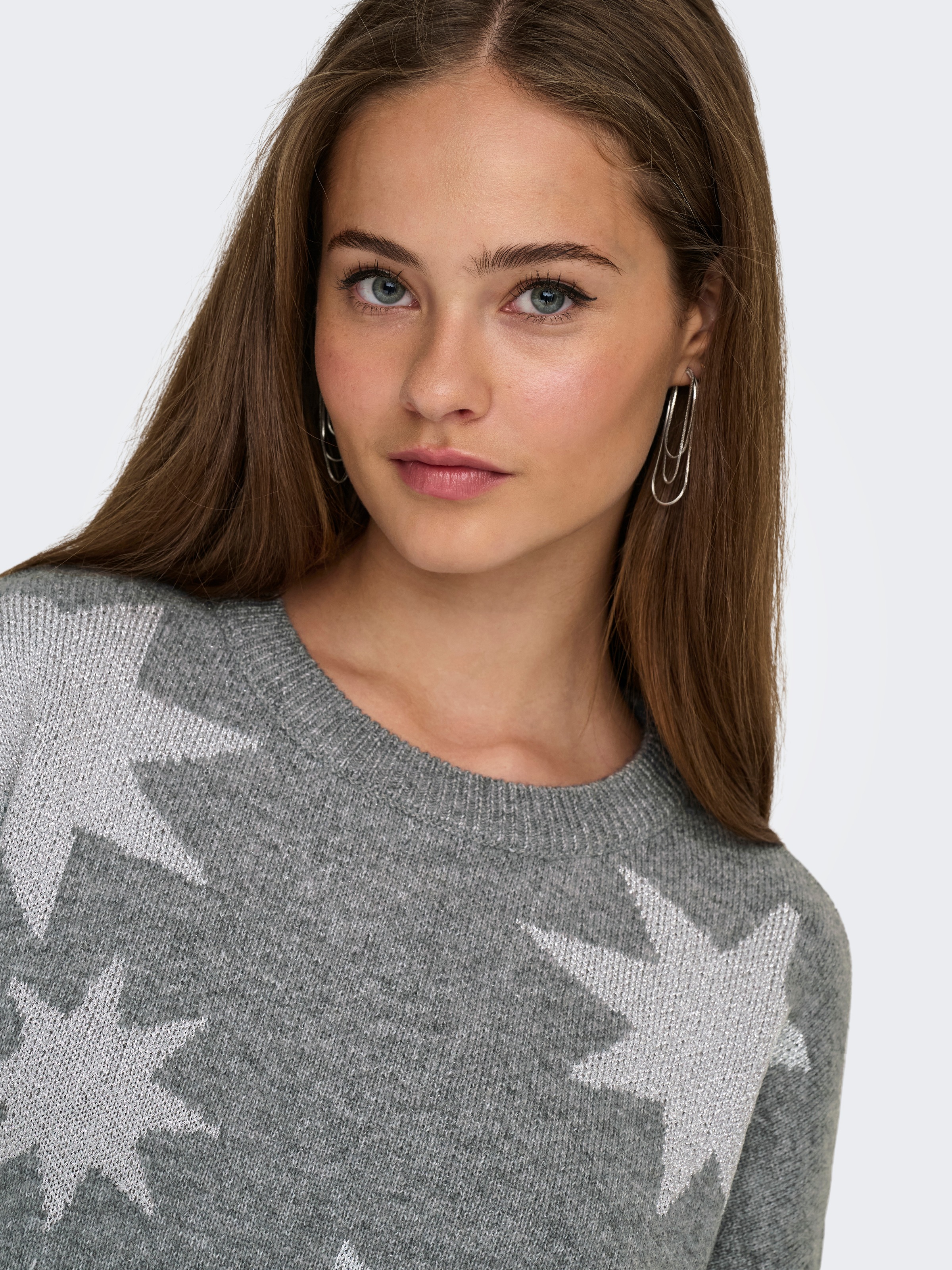ONLY ONLROSIE O-Neck Knit Sweater Medium Grey Melange S 2
