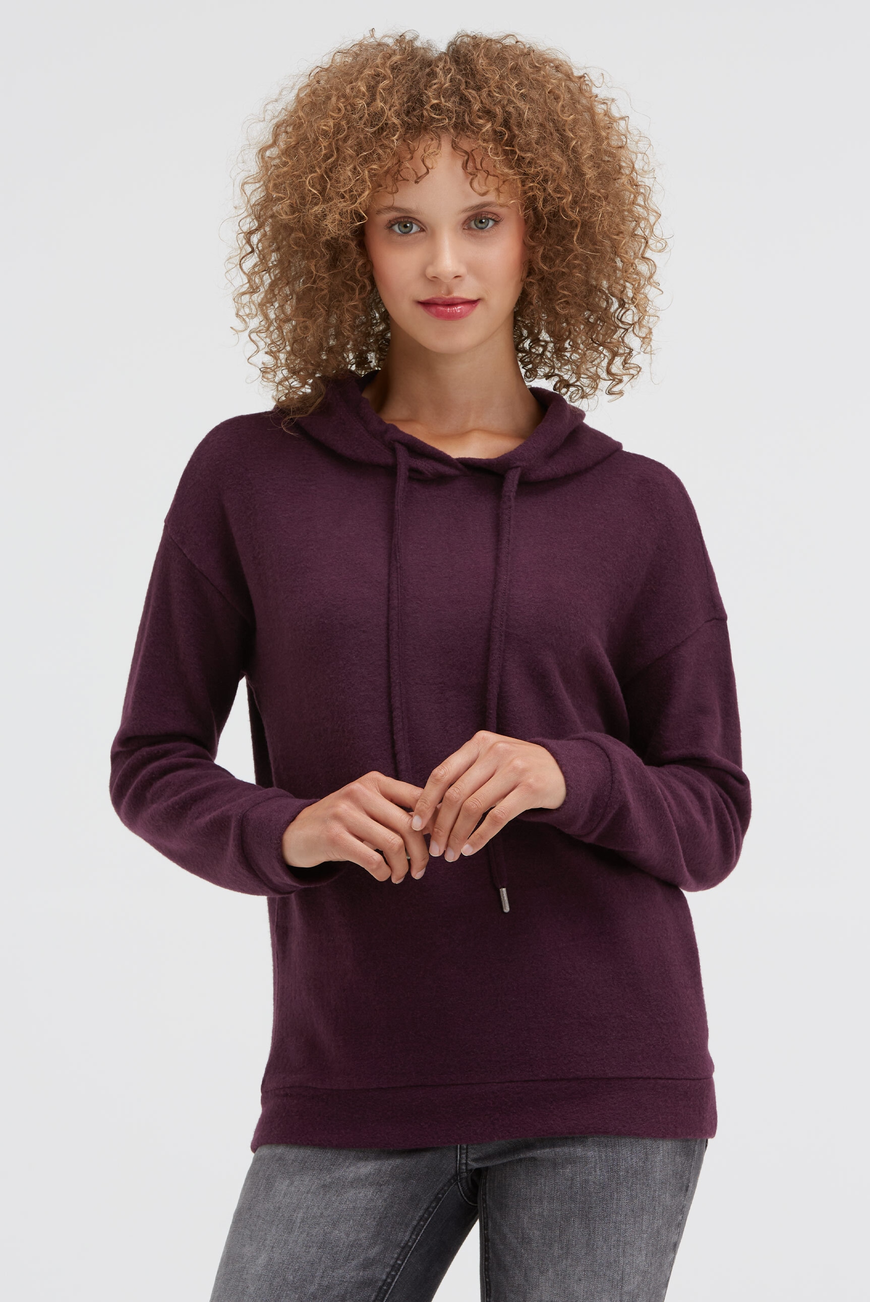 SOCCX Kapuzenpullover aus Flauschstrick günstig online kaufen