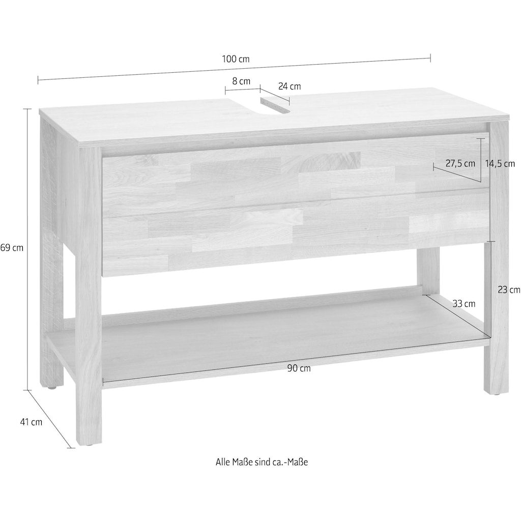 Home affaire Waschbeckenunterschrank »Kaika«, Breite 100 cm