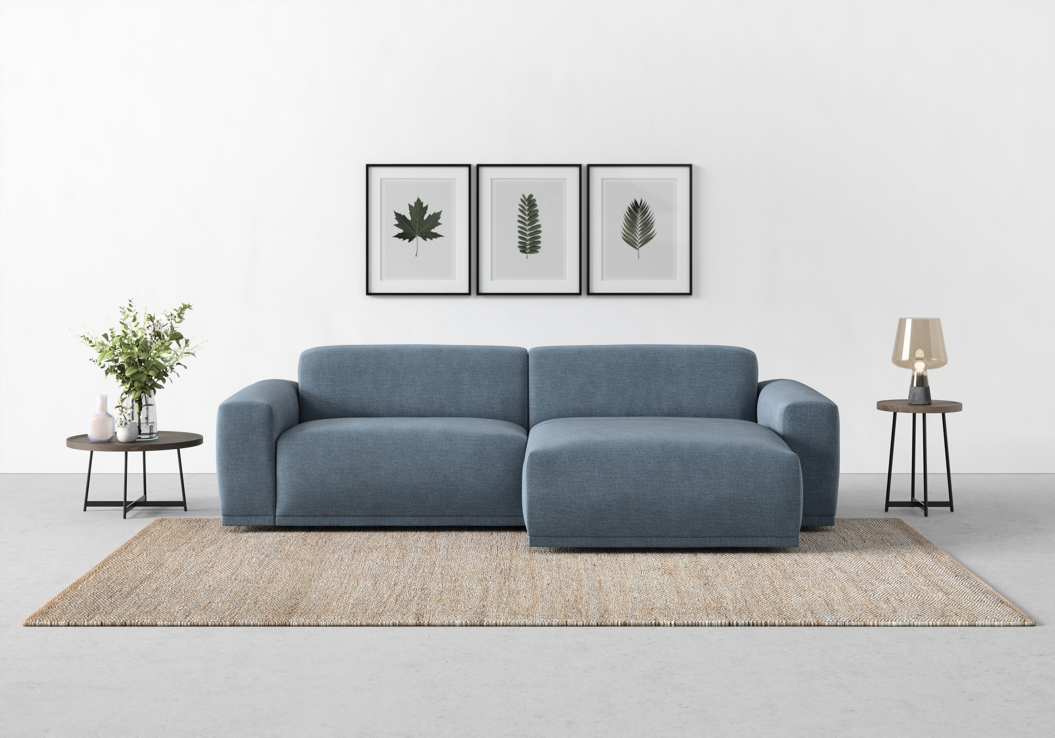 TRENDMANUFAKTUR Ecksofa "Braga, mit hochwertigem Kaltschaum, L-Form, Japandi-Design" modernes Sofa, Couch mit hohem Sitzkomfort, 255/72/160 cm (B/H/T)