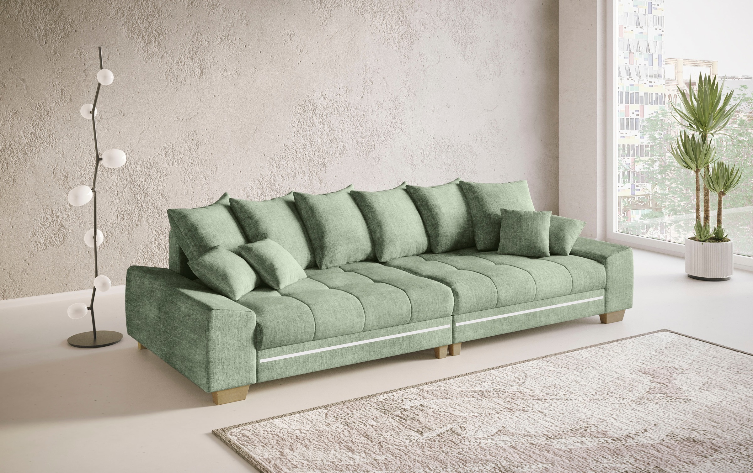 Mr. Couch Big-Sofa »Nikita II«, mit RGB-LED Beleuchtung, wahlweise mit Kaltschaum