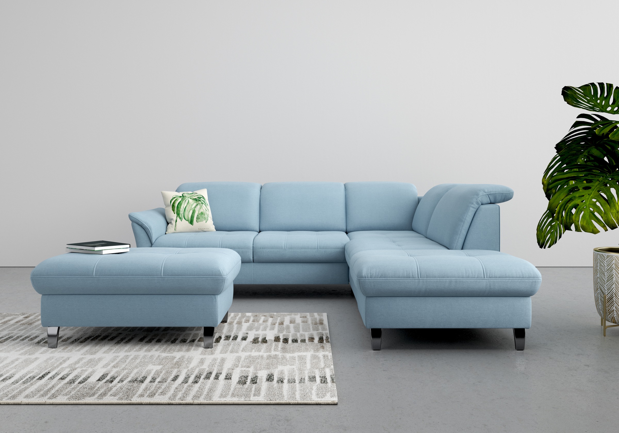 sit&more Ecksofa "Maggiore L-Form" wahlweise mit Kopfteilverstellung, Schlaffunktion und Stauraum