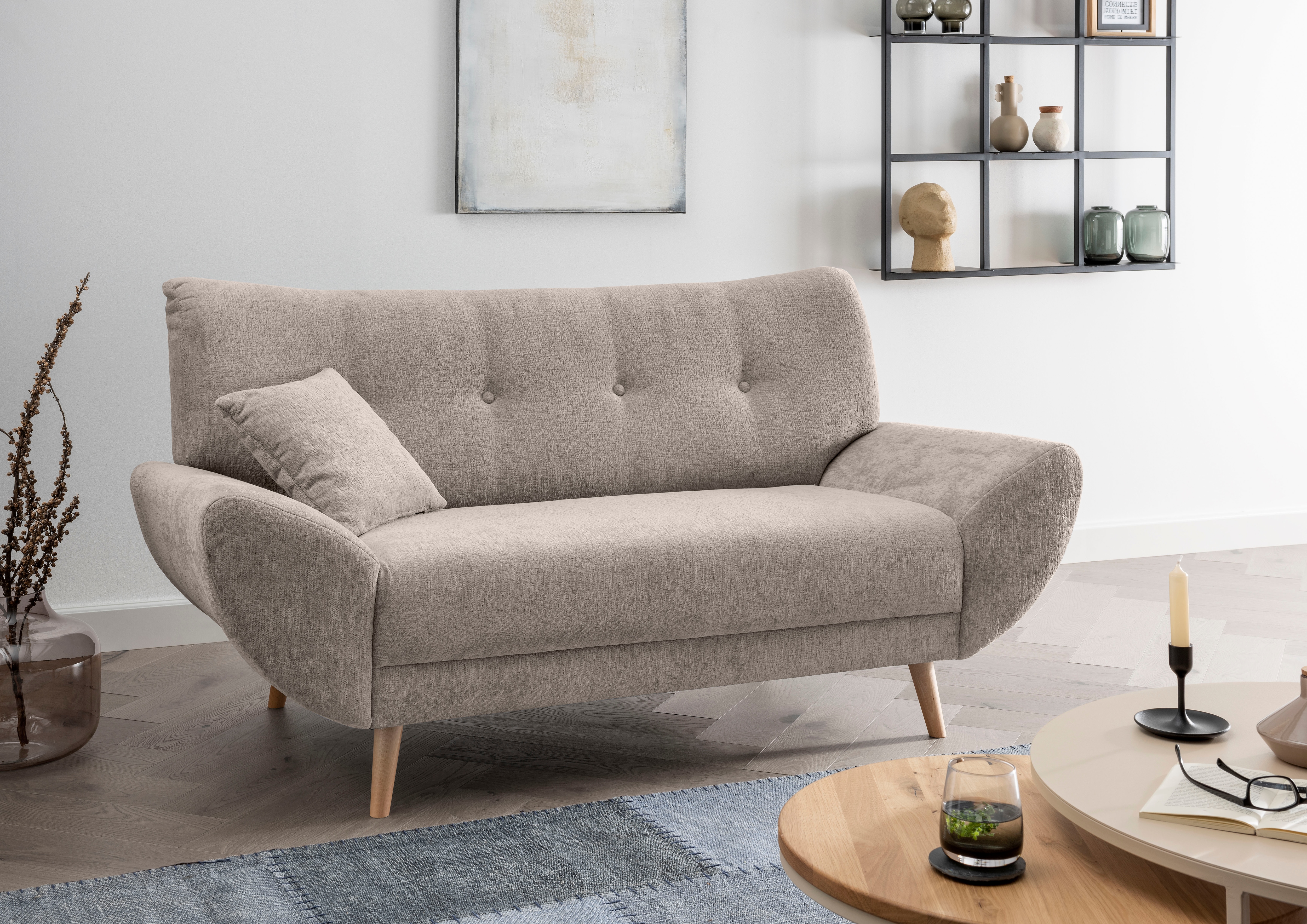 Home affaire 2-Sitzer "Basta komfortable Wellenunterfederung, Breite 174cm"