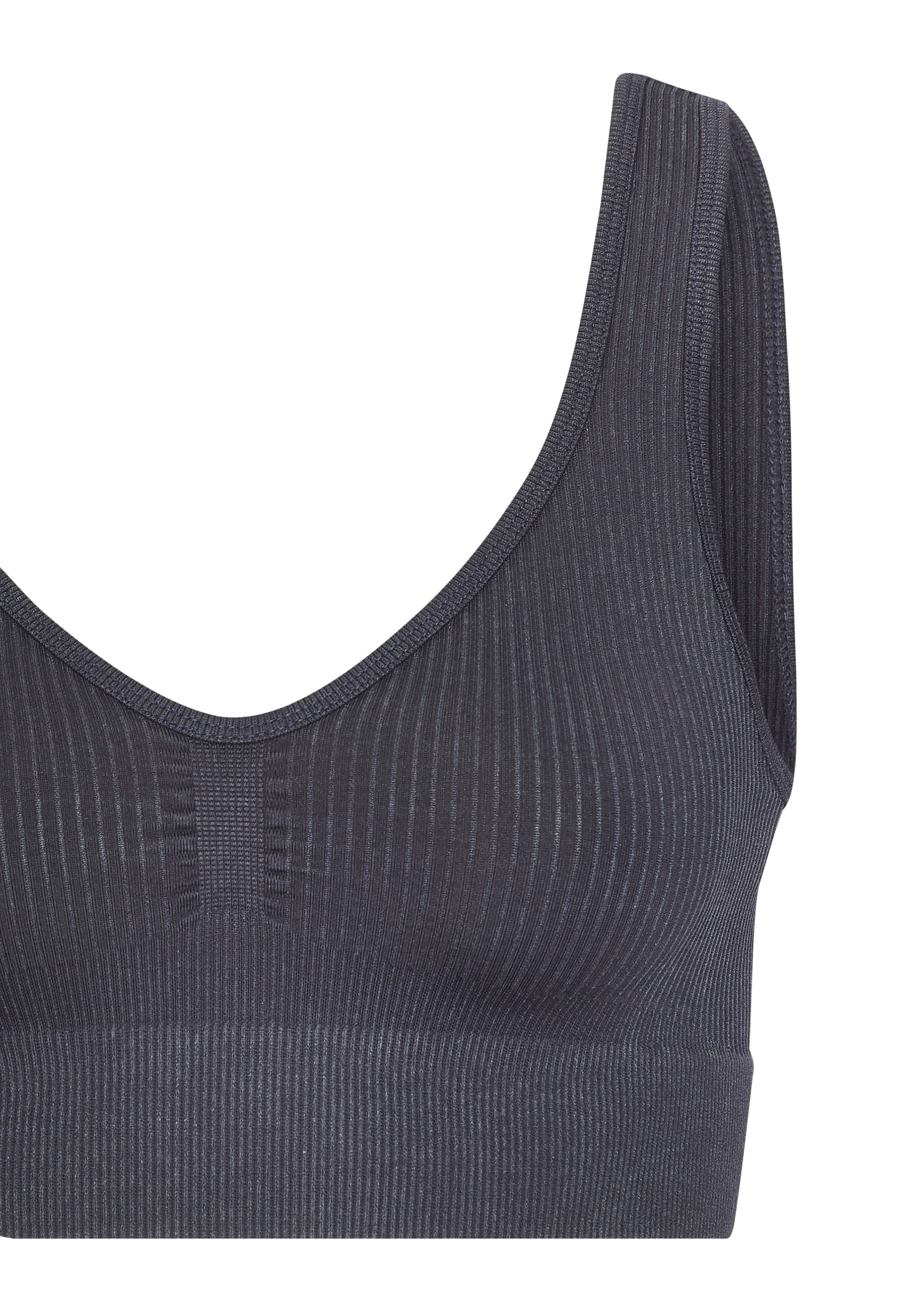 LASCANA ACTIVE Sporttop, mit Rippstruktur und abgerundeten V-Ausschnitt