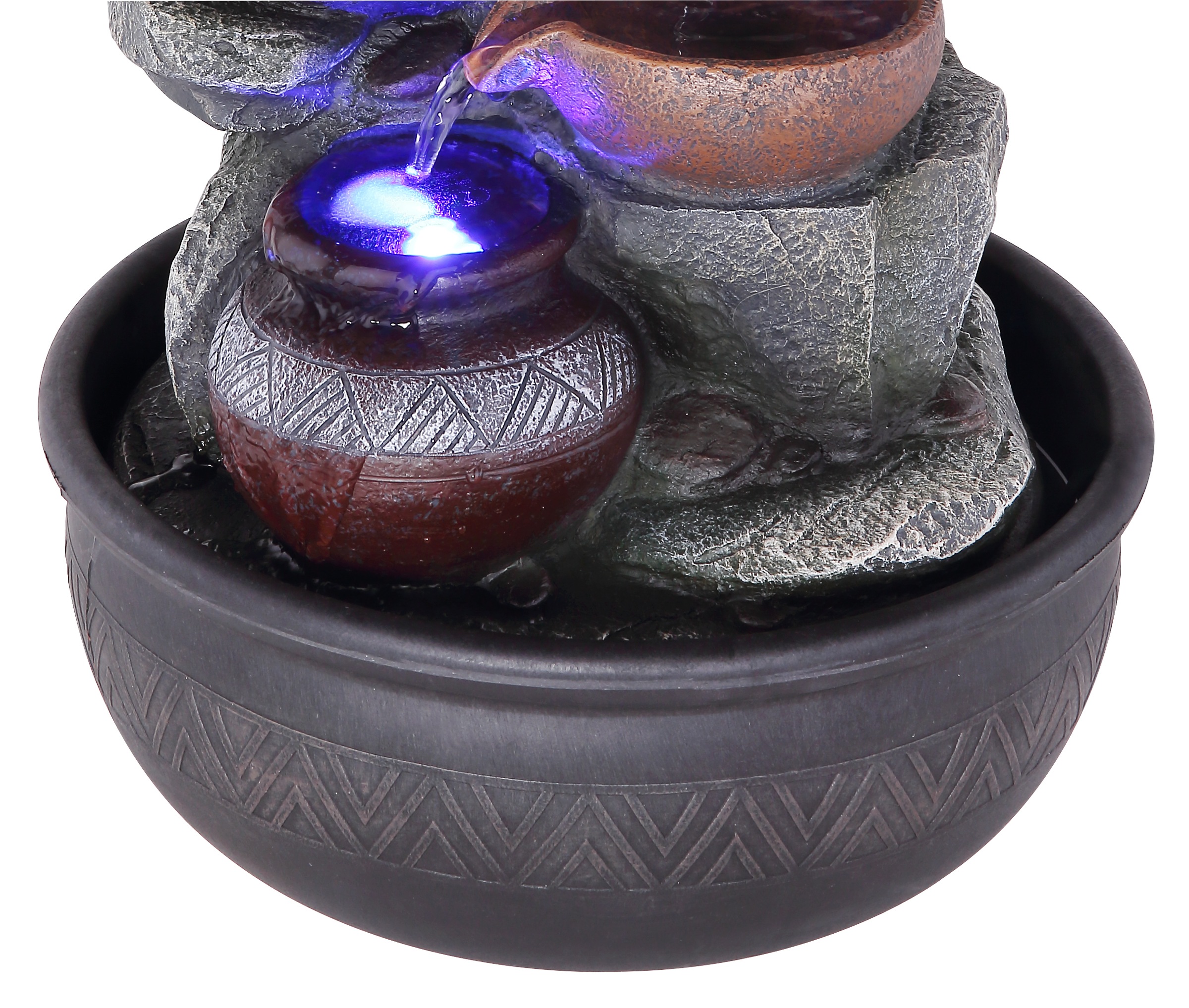 GLOBO LIGHTING Dekolicht »FONTANA« LED-Modul 1 Stk. Brunnen Grau/Schwarz, RGB, Licht aufwärts, 12V