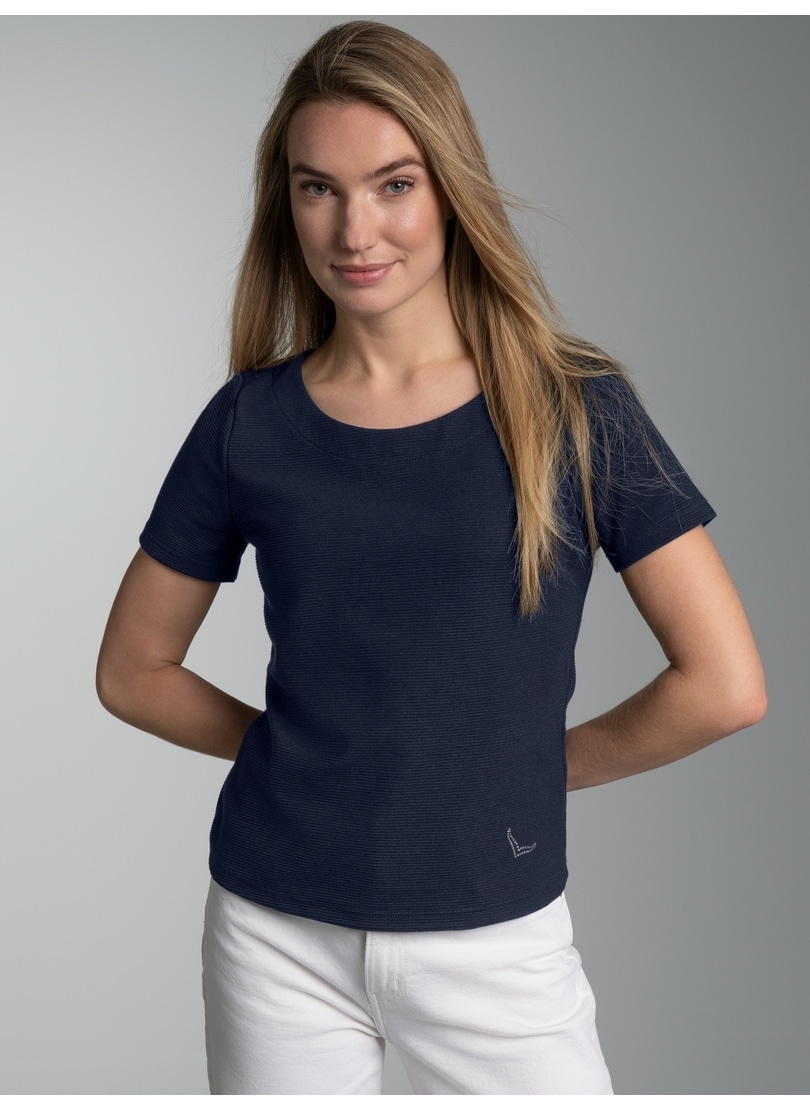 Trigema Sweatshirt "TRIGEMA Shirt mit kurzen Ärmeln mit Kristallsteinen" günstig online kaufen