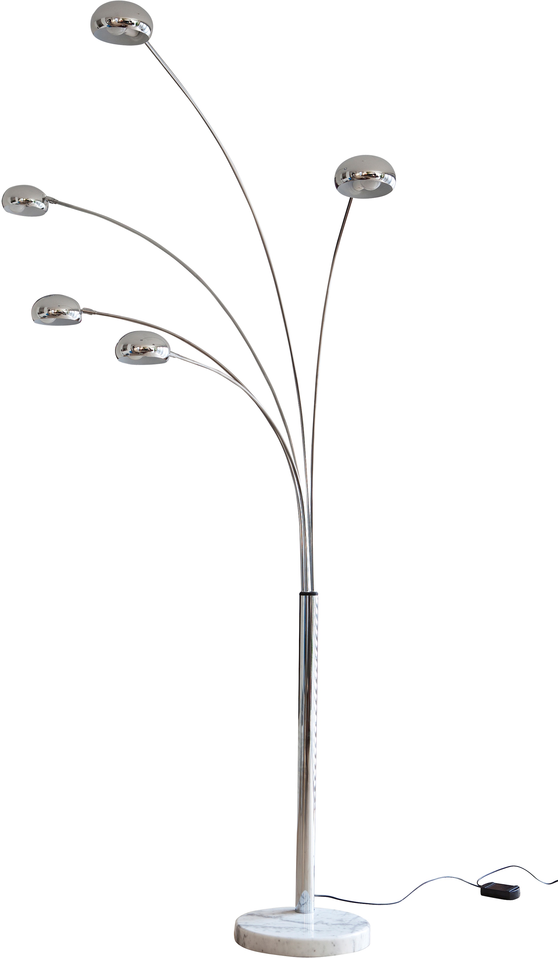 SalesFever Stehlampe »Noa«, bewegliche 5 echter flammig-flammig, 5 Dimmschalter, BAUR mit Marmorfuß Arme | Glasschirm