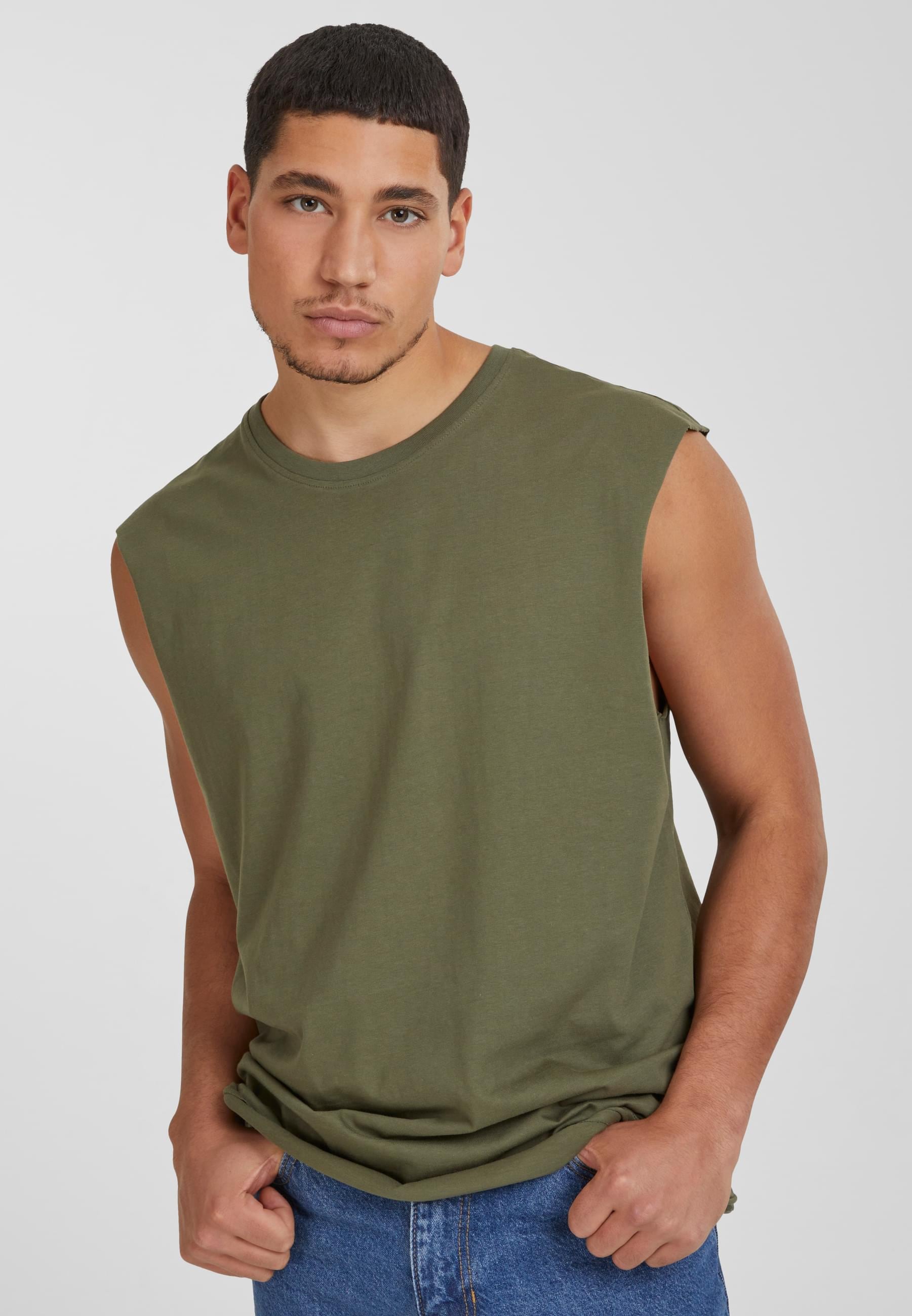 URBAN CLASSICS T-Shirt »Urban Classics Herren Open Edge Sleeveless Tee«, (1 tlg.)