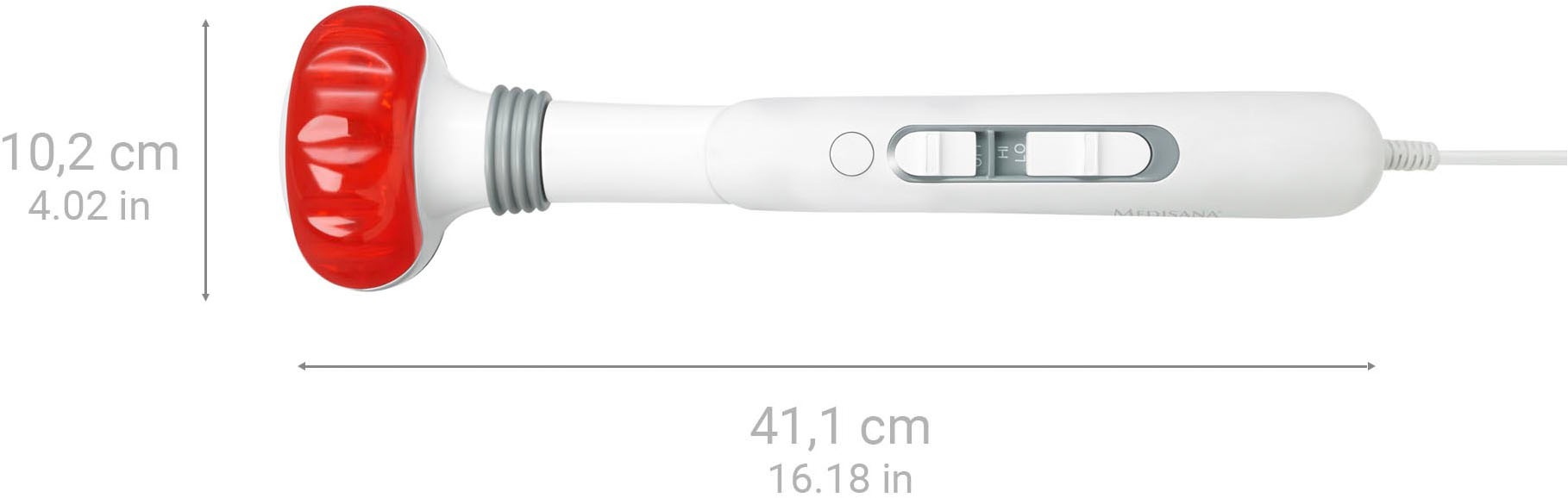 Medisana Massagegerät »HM 886«, (Set, 6 tlg.), Handmassagegerät mit Rotlicht- und Wärmefunktion
