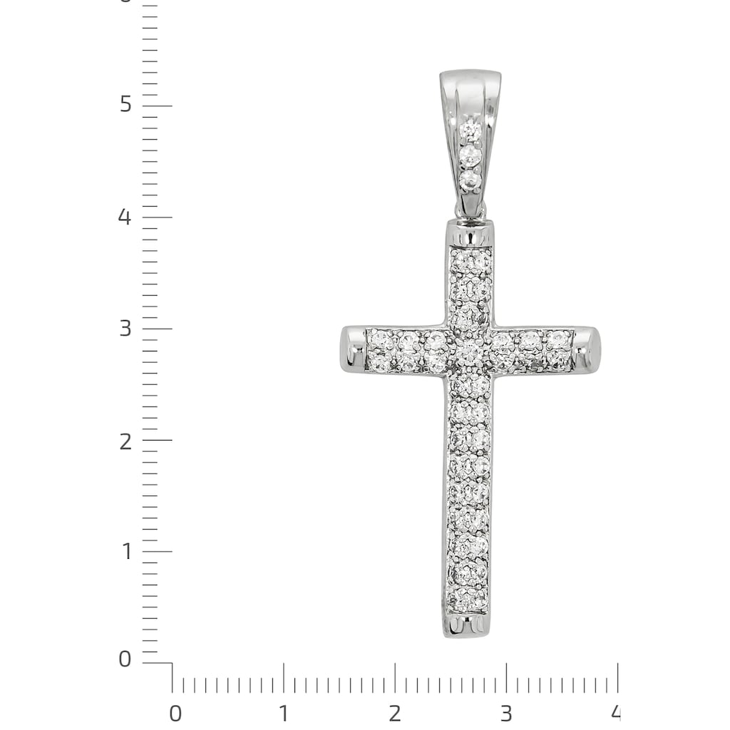 Firetti Kettenanhänger »Schmuck Geschenk Silber 925 Halsschmuck Anhänger Kreuz«, mit Zirkonia (synth.)