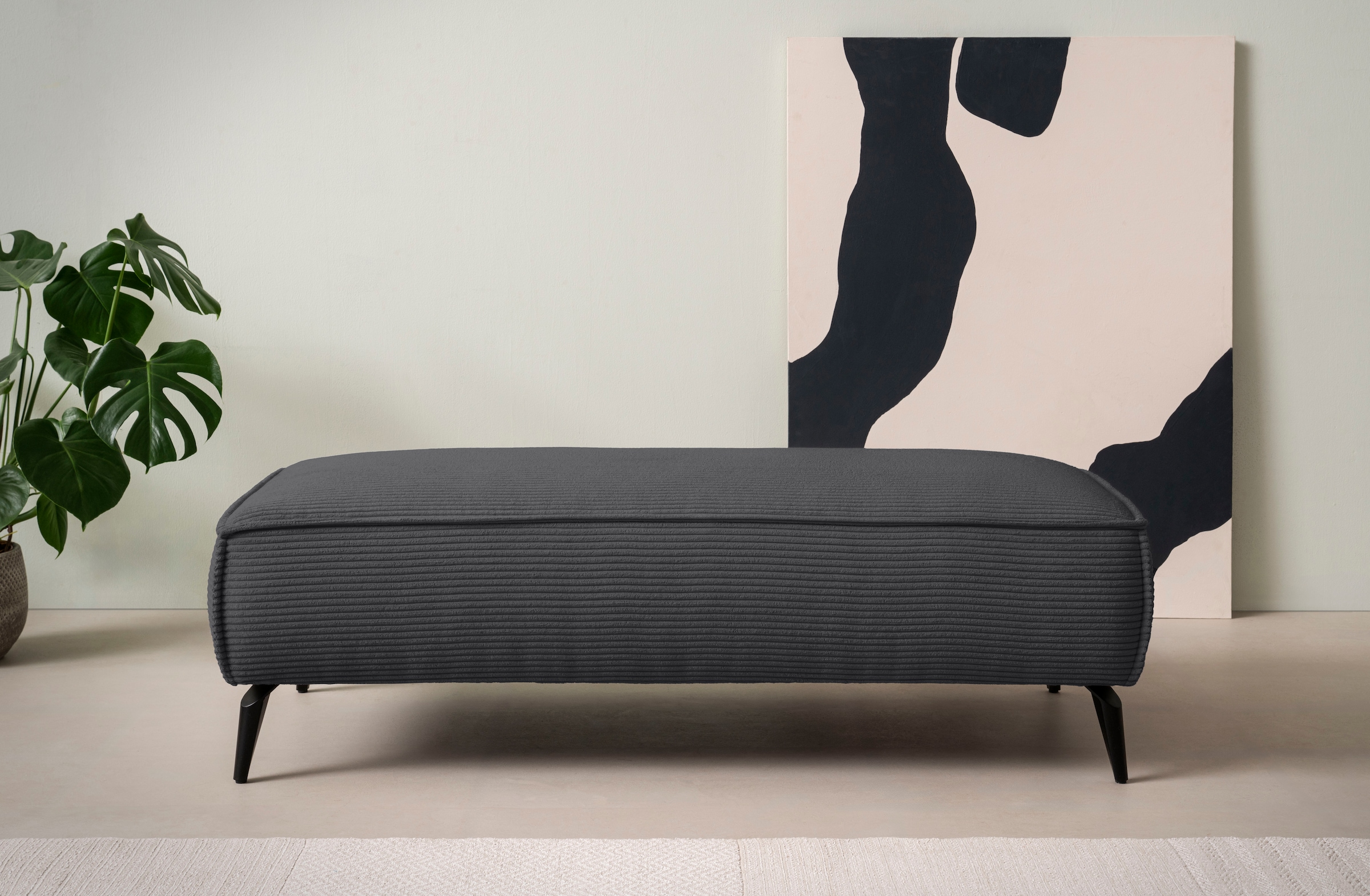 Home affaire Hocker "TVINNU, mit Kedernaht, Cord u. Flachgewebe" zur Serie günstig online kaufen