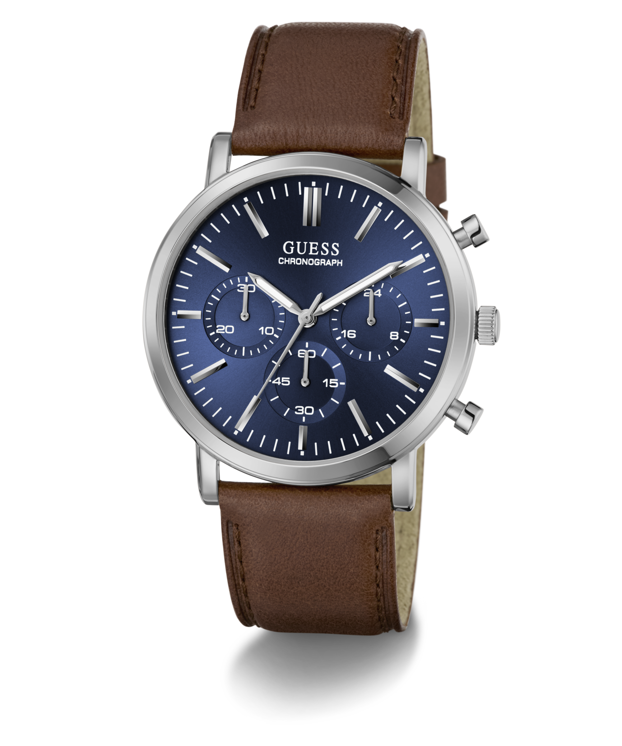 Guess Quarzuhr »CASSIAN« Armbanduhr, Herrenuhr, Lederarmband, analog
