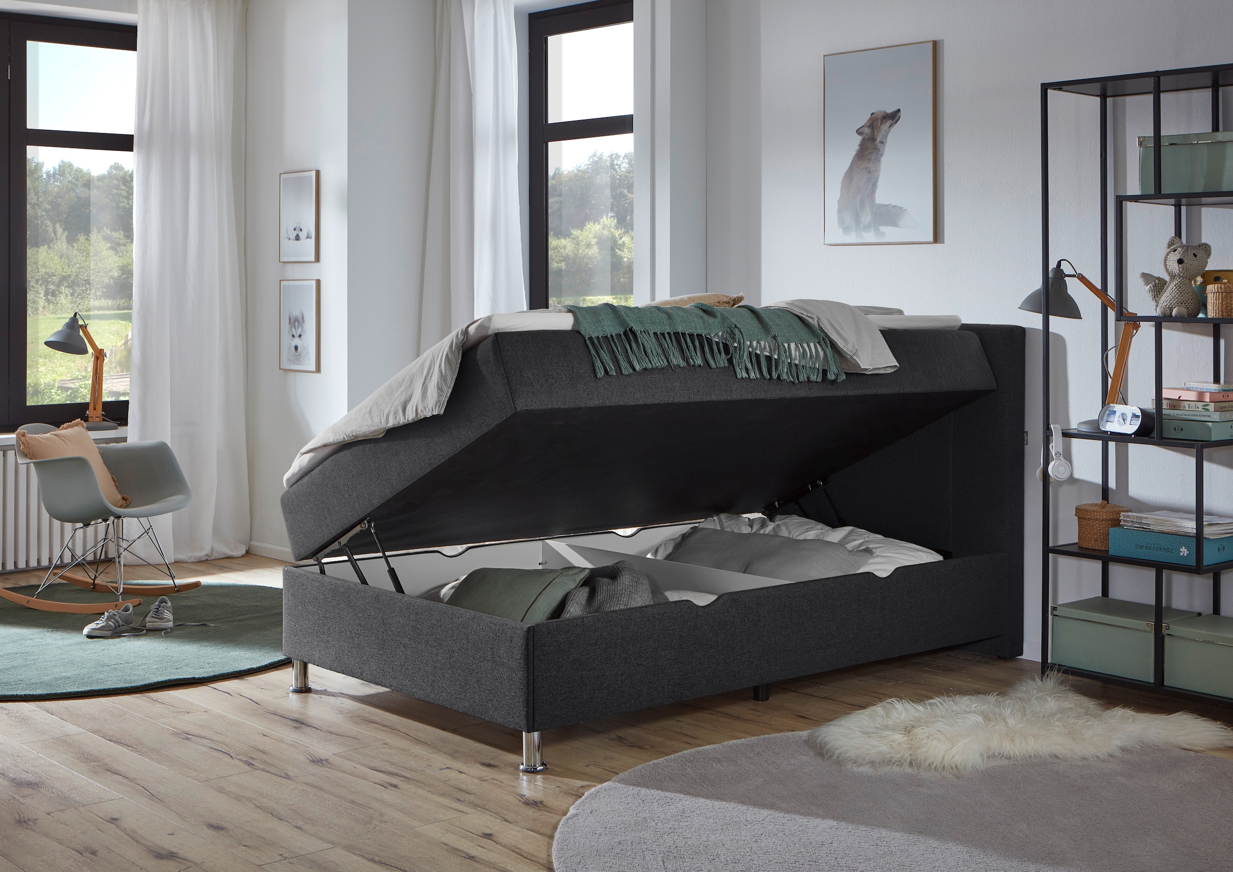 INOSIGN Boxbett »Escalon mit Bettkasten, inkl. Topper«, erhältlich in den Breiten 120x200cm und 180x200cm
