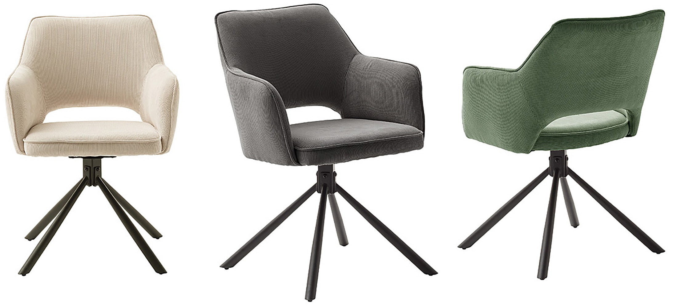 MCA furniture Esszimmerstuhl »LUZON«, Cord, (2er-Set), drehbar 180°, Belastbarkeit 120 kg, Sitzhöhe ca. 50 cm